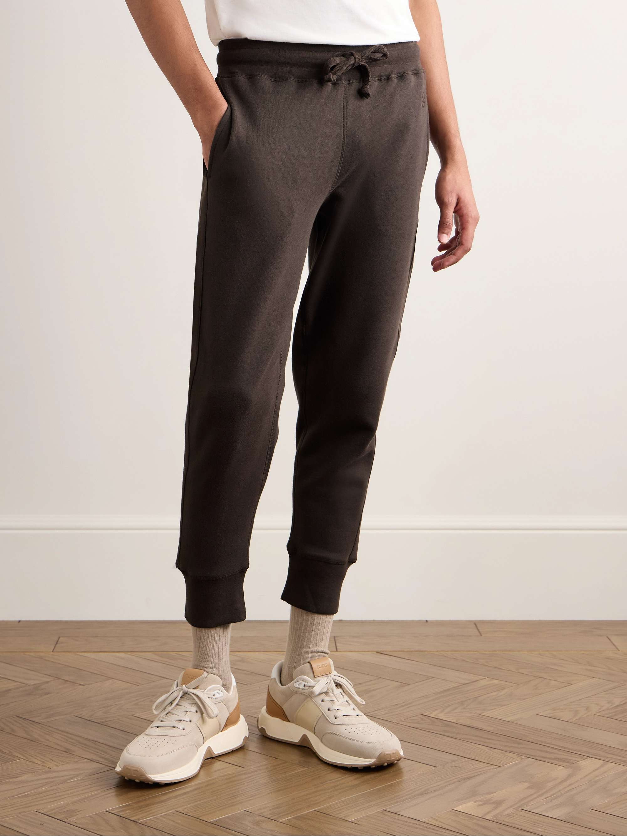 KINGSMAN Tapered Cotton and Cashmere-Blend Jersey Sweatpants