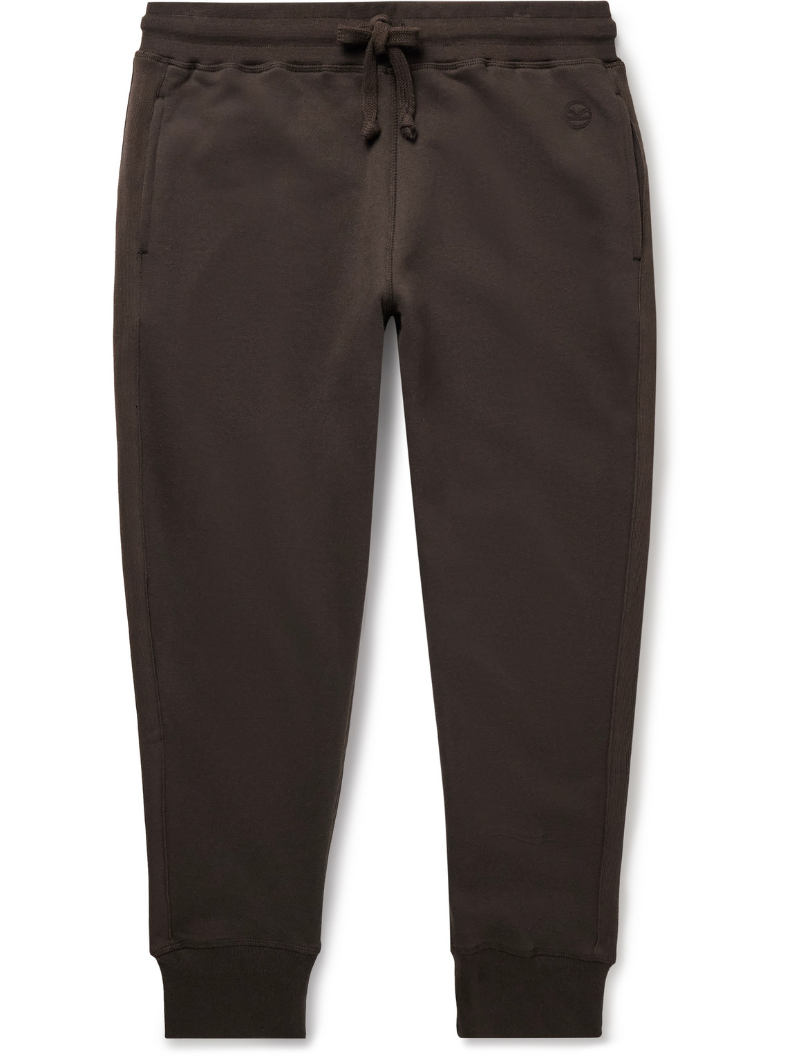 Kingsman Tapered Cotton And Cashmere-blend Jersey Sweatpants In Brown