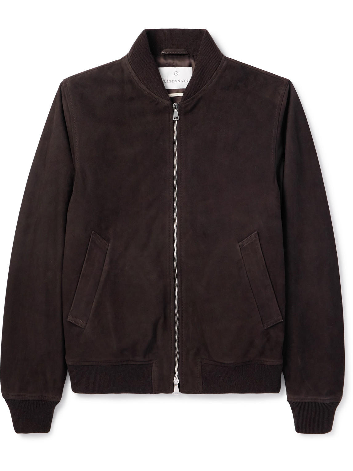 Kingsman Suede Bomber Jacket In Brown
