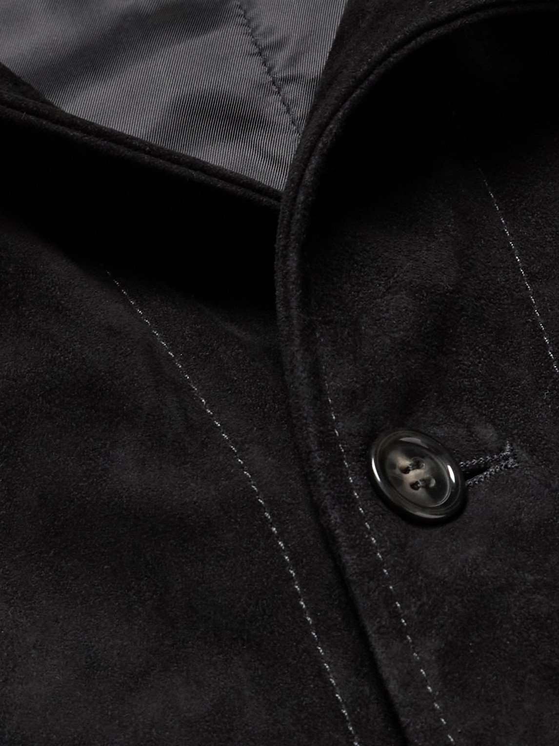 Shop Kingsman Suede Chore Jacket In Black
