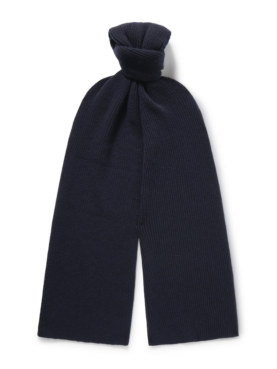 Kingsman Ribbed Cashmere Scarf In Blue