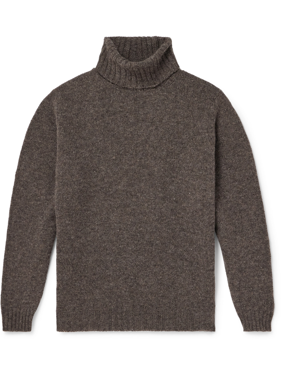 Kingsman Aryan Shetland Merino Wool Rollneck Jumper In Brown