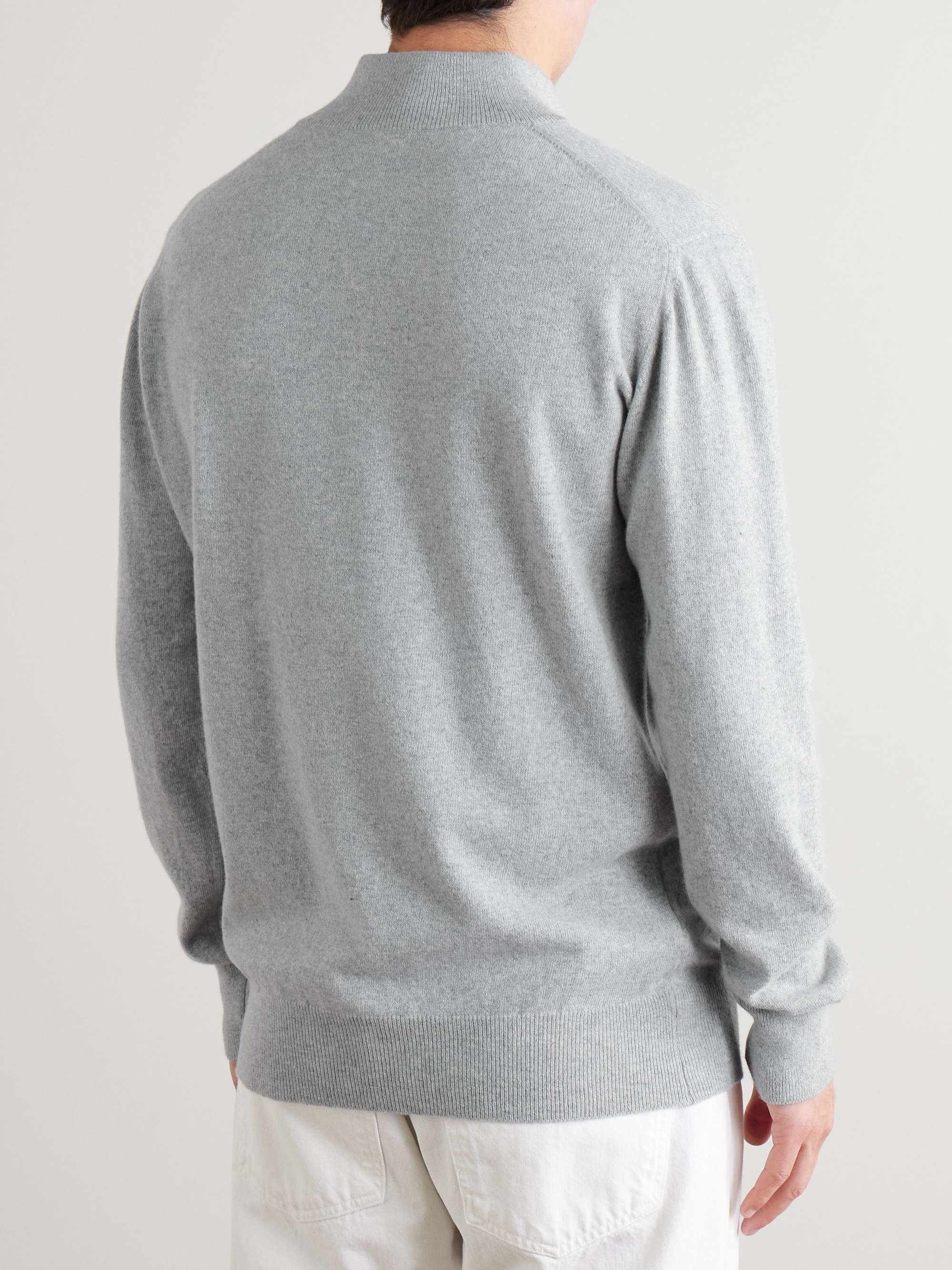 KINGSMAN Wade Merino Wool and Cashmere-Blend Half-Zip Sweater
