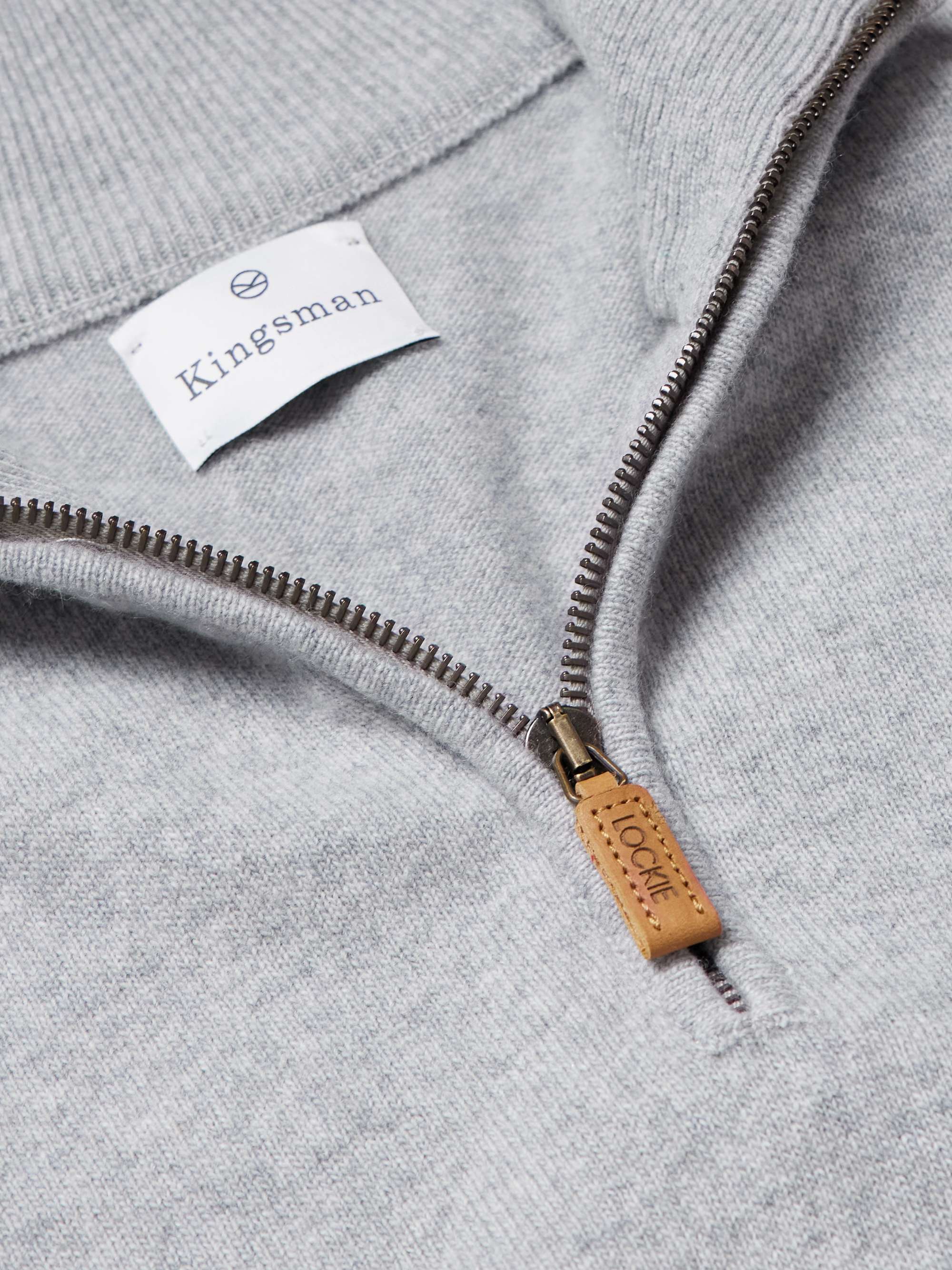 KINGSMAN Wade Merino Wool and Cashmere-Blend Half-Zip Sweater