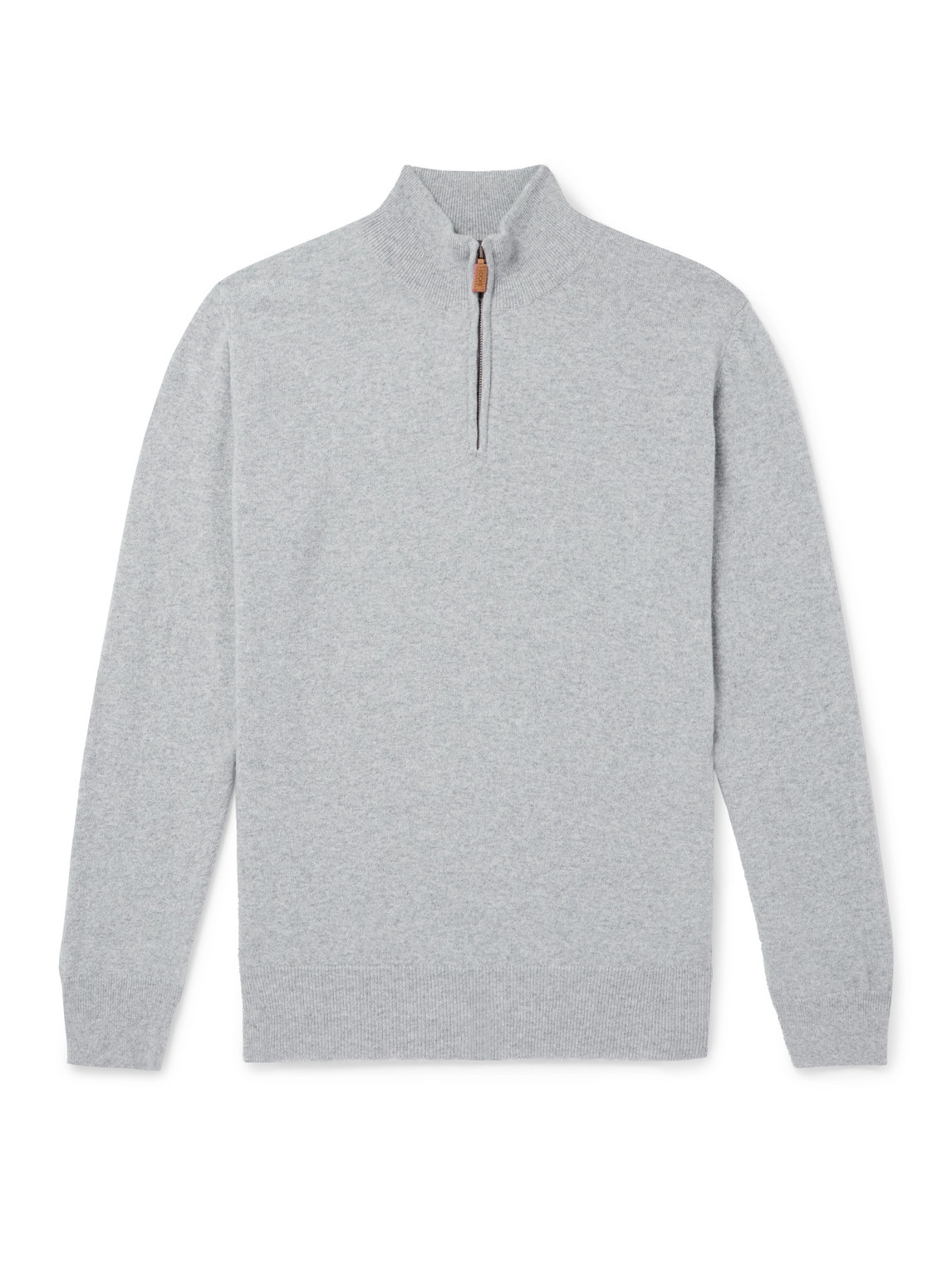 Kingsman Wade Merino Wool And Cashmere-blend Half-zip Jumper In Grey