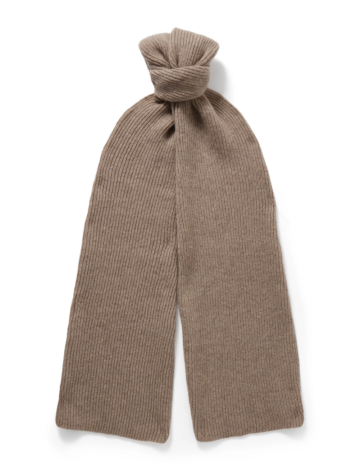 Kingsman Ribbed Cashmere Scarf In Brown