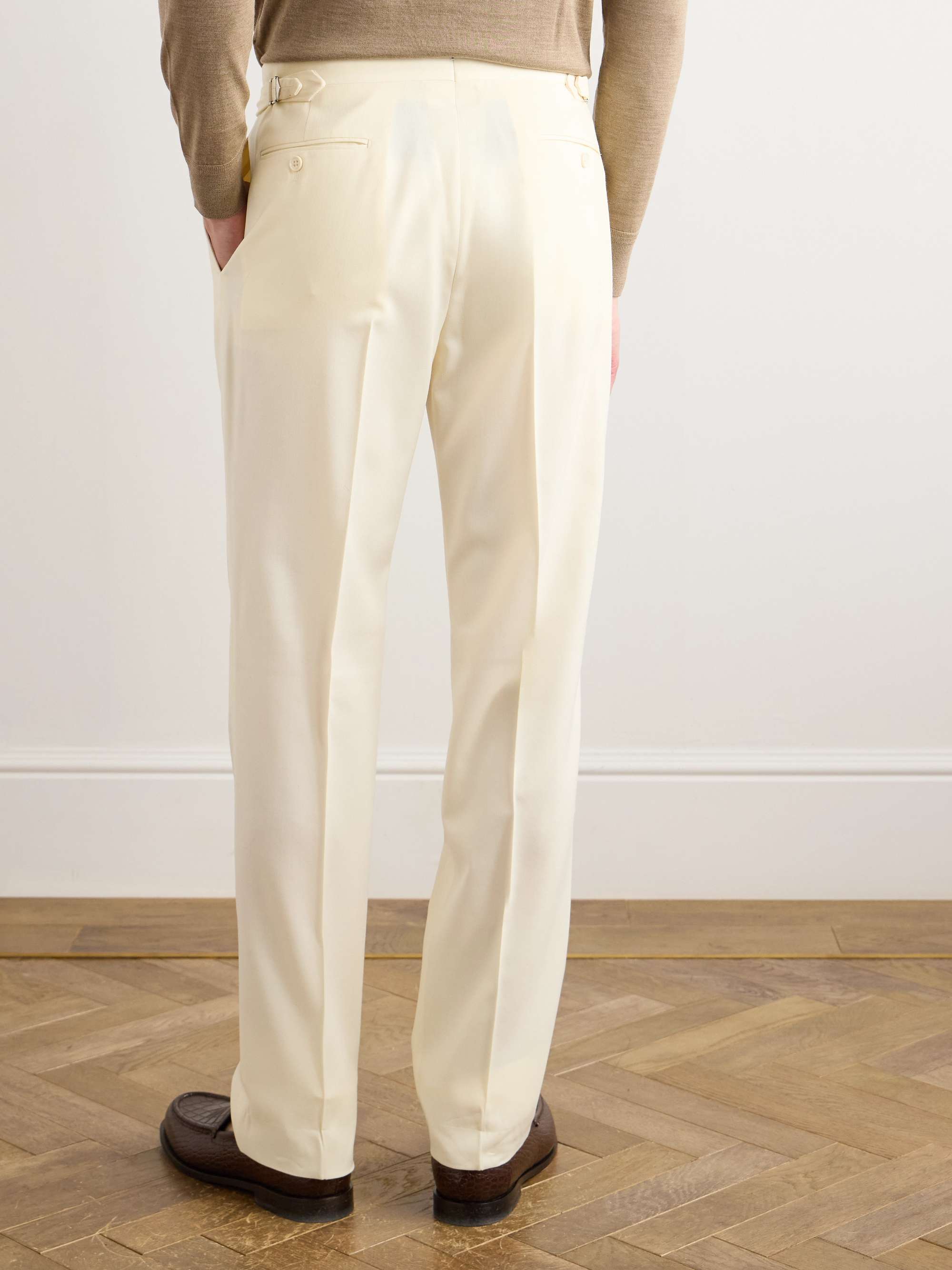 RALPH LAUREN PURPLE LABEL Gregory Straight-Leg Pleated Wool