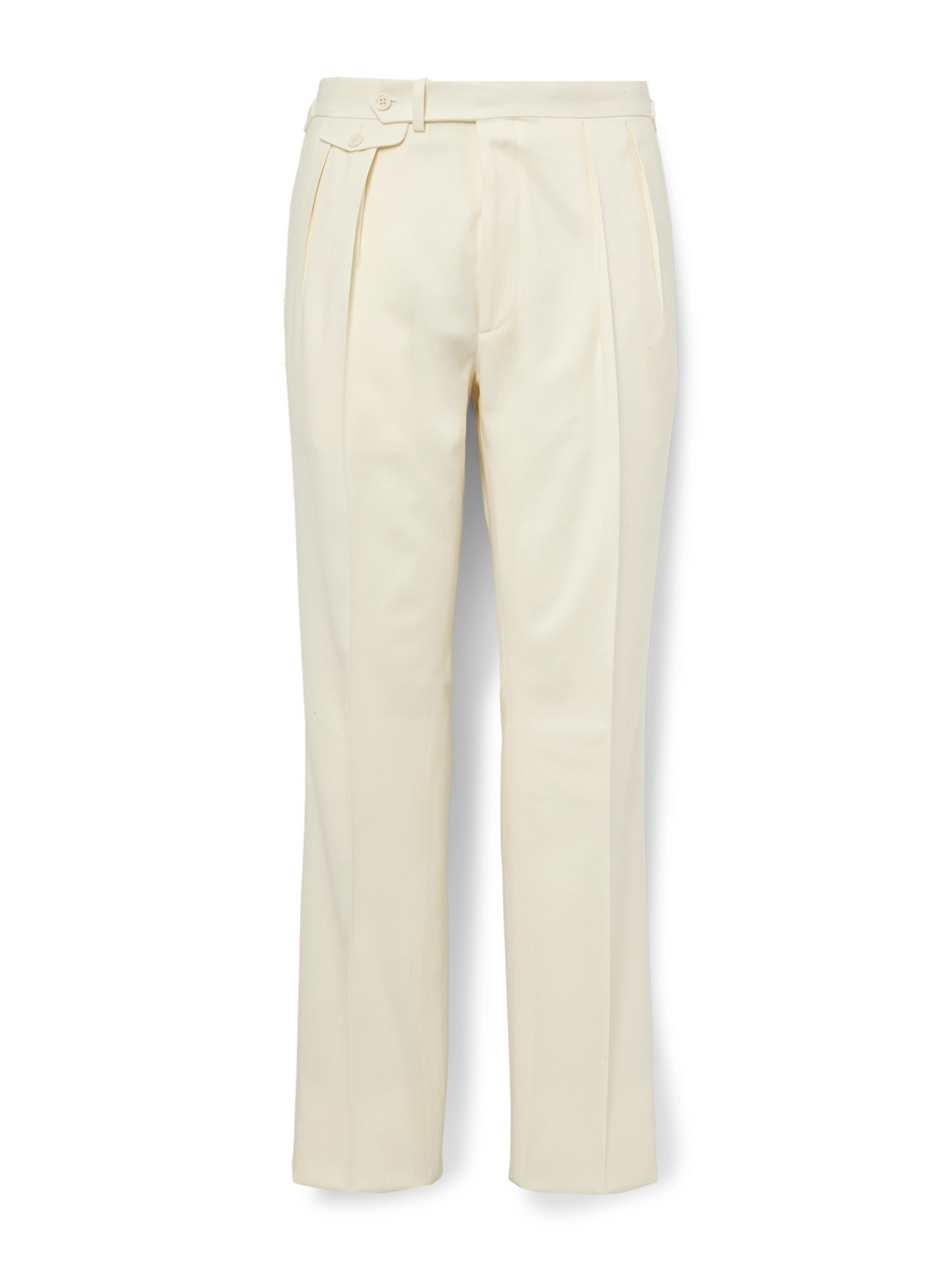 Ralph Lauren Gregory Straight-leg Pleated Wool-twill Trousers In Neutrals