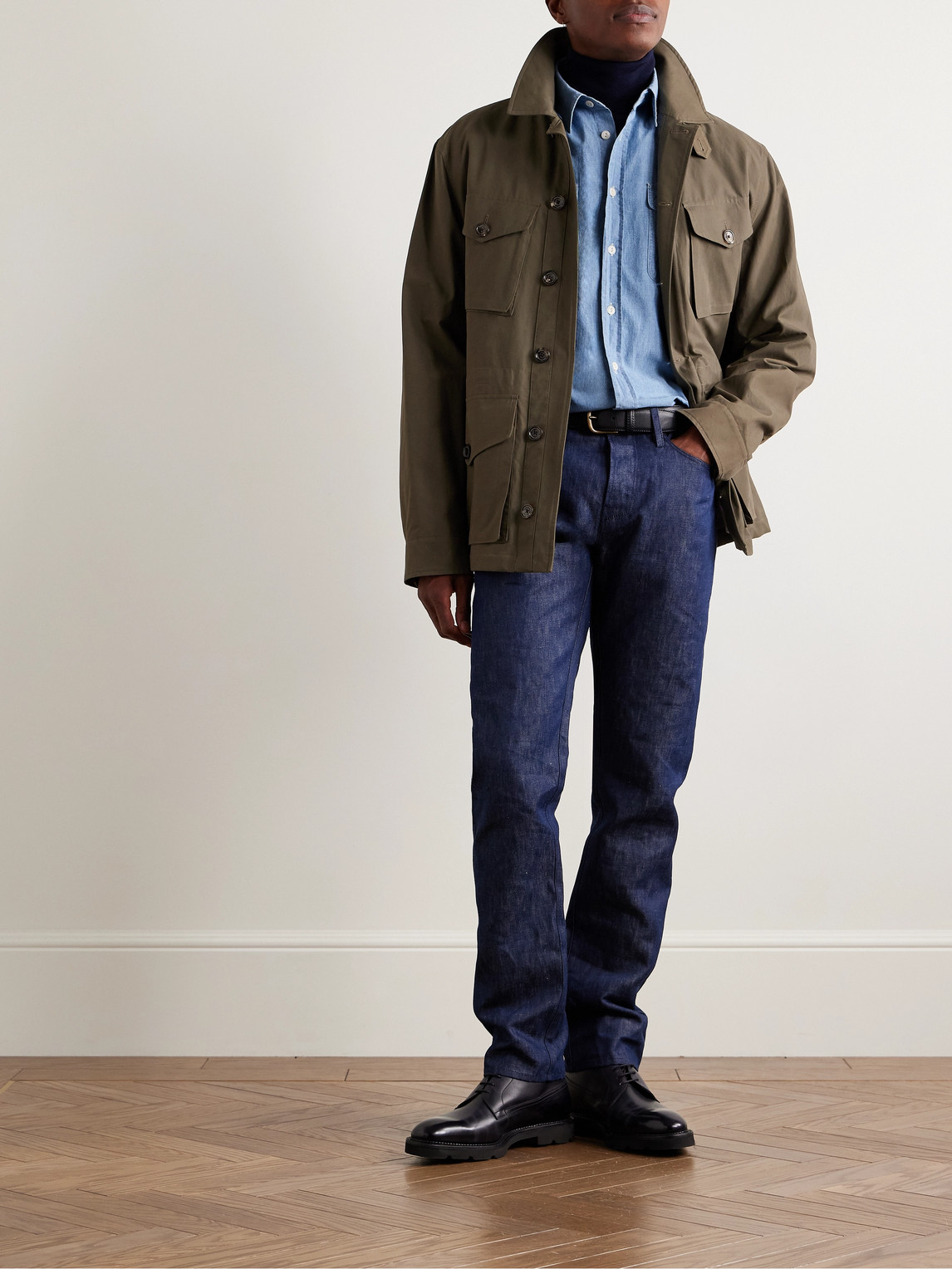 Ralph Lauren Cooper Cotton-chambray Shirt In Blue