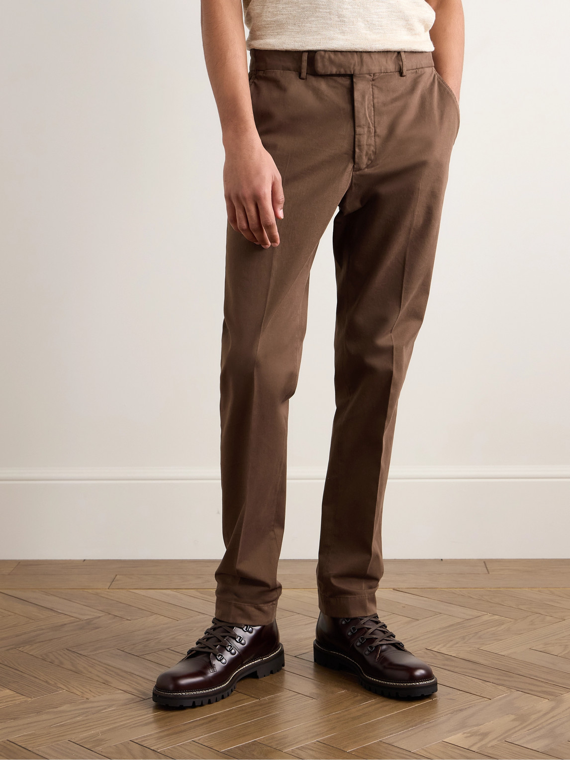 RALPH LAUREN EATON SLIM-FIT STRAIGHT-LEG GARMENT-DYED STRETCH-COTTON TWILL CHINOS