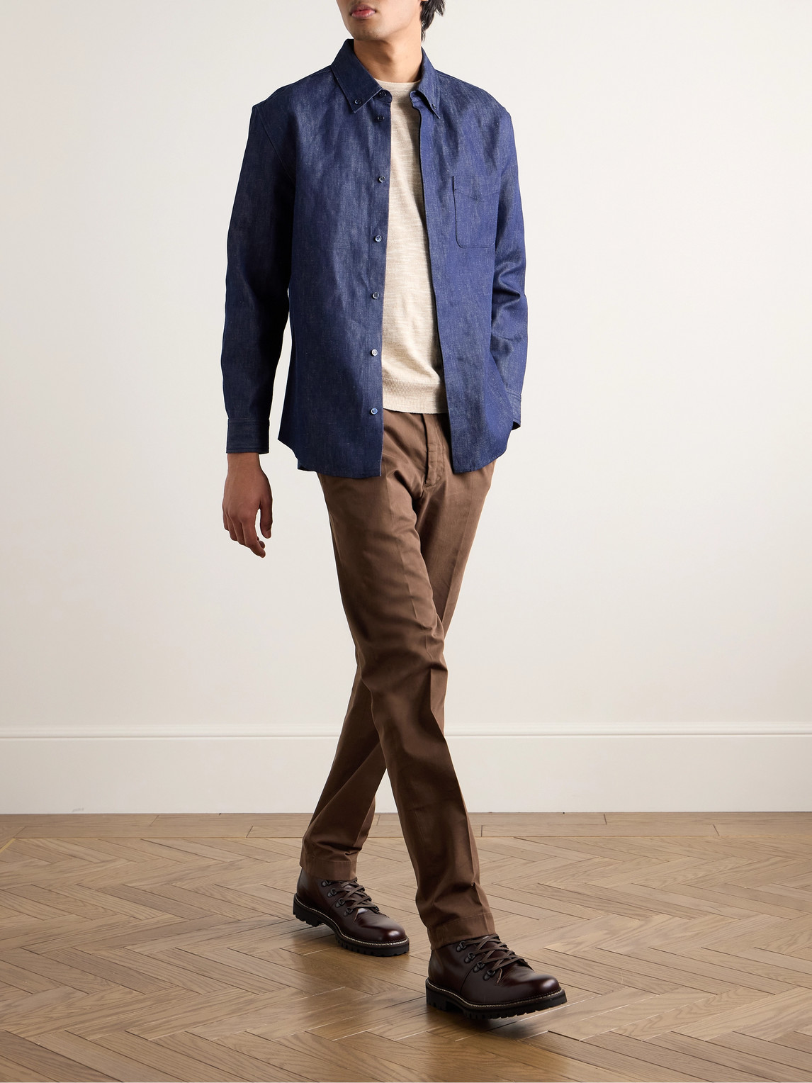 RALPH LAUREN EATON SLIM-FIT STRAIGHT-LEG GARMENT-DYED STRETCH-COTTON TWILL CHINOS