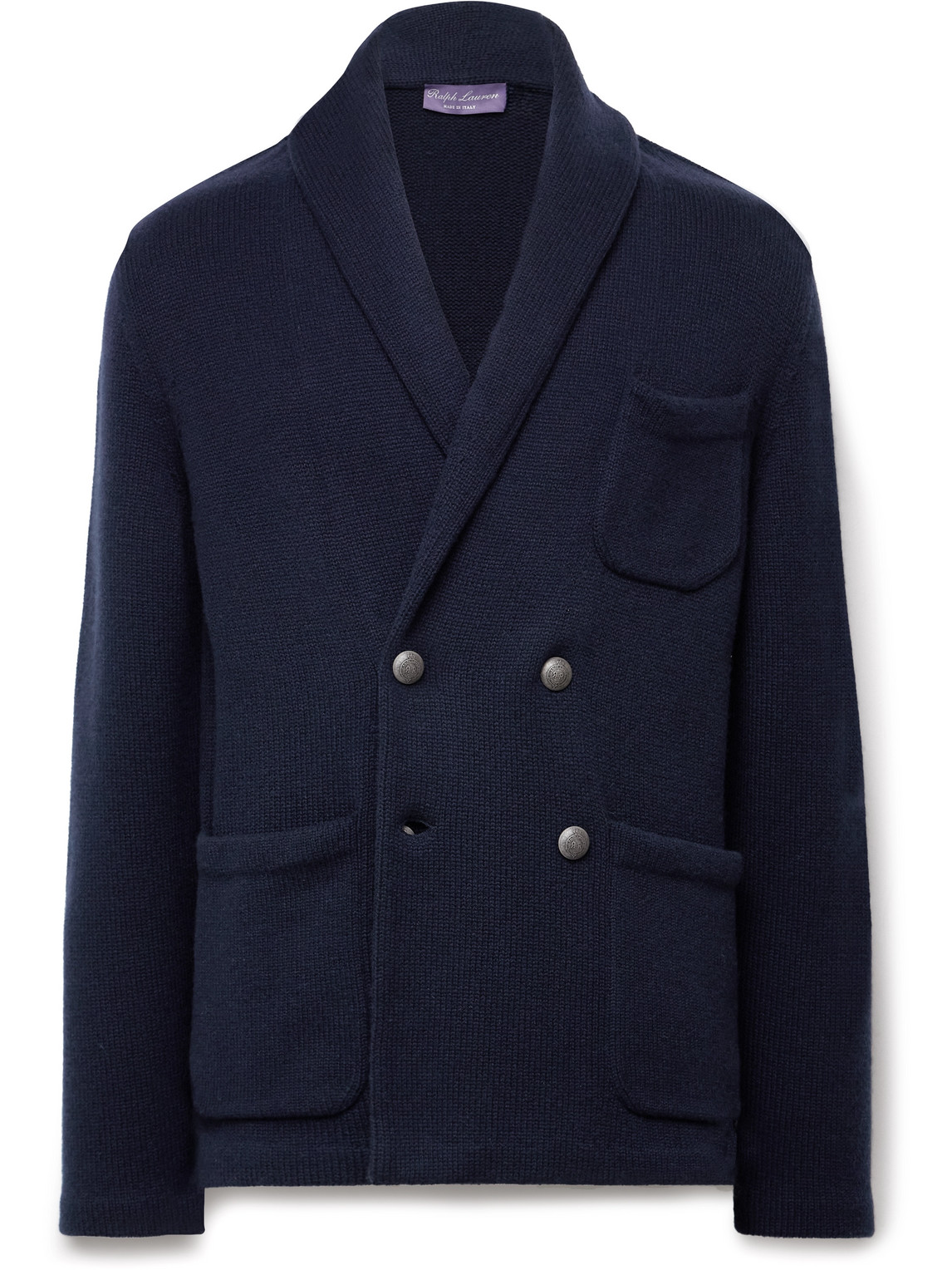 Double-Breasted Shawl-Collar Cashmere Cardigan