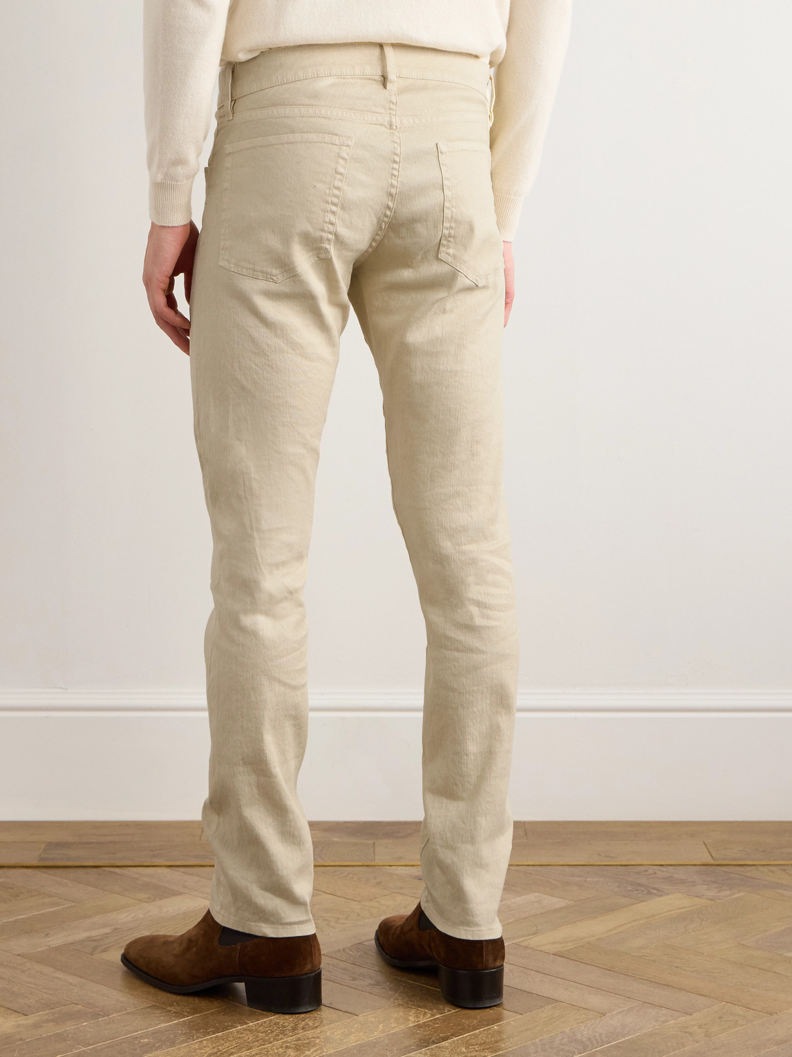 Ralph Lauren Slim-leg Twill Trousers In Neutrals