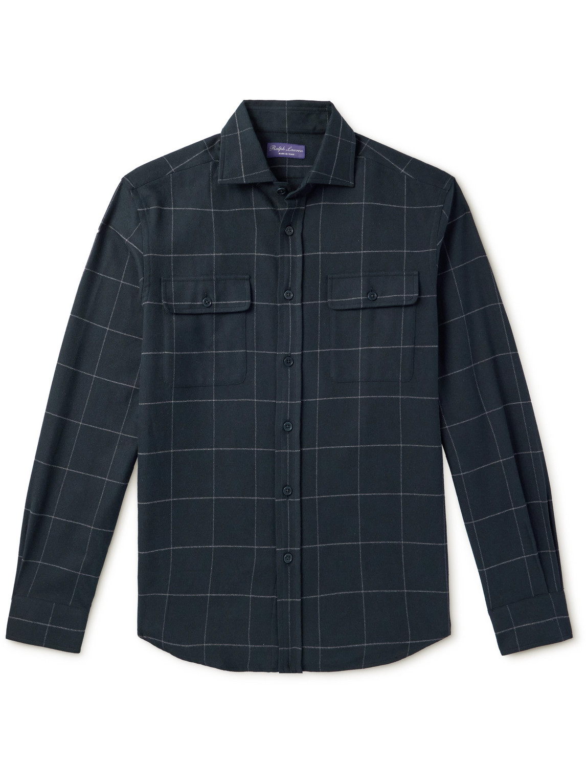 Ralph Lauren Checked Cotton-flannel Shirt In Blue