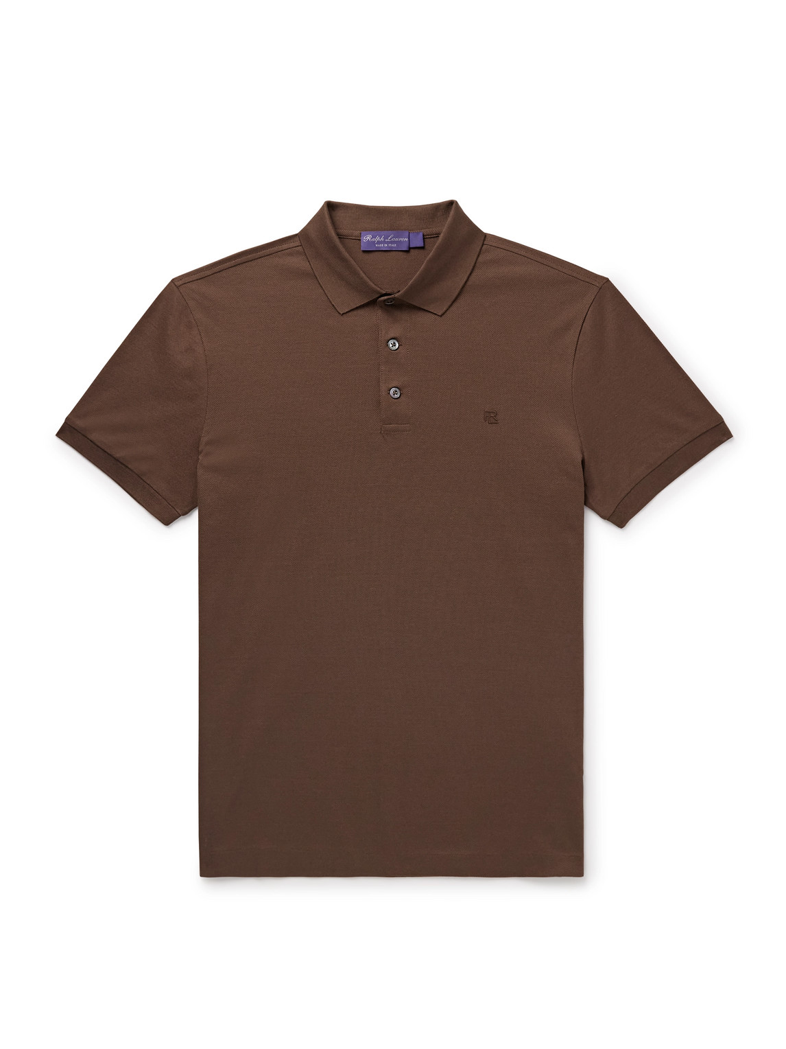 Ralph Lauren Logo-embroidered Cotton-piqué Polo Shirt In Brown