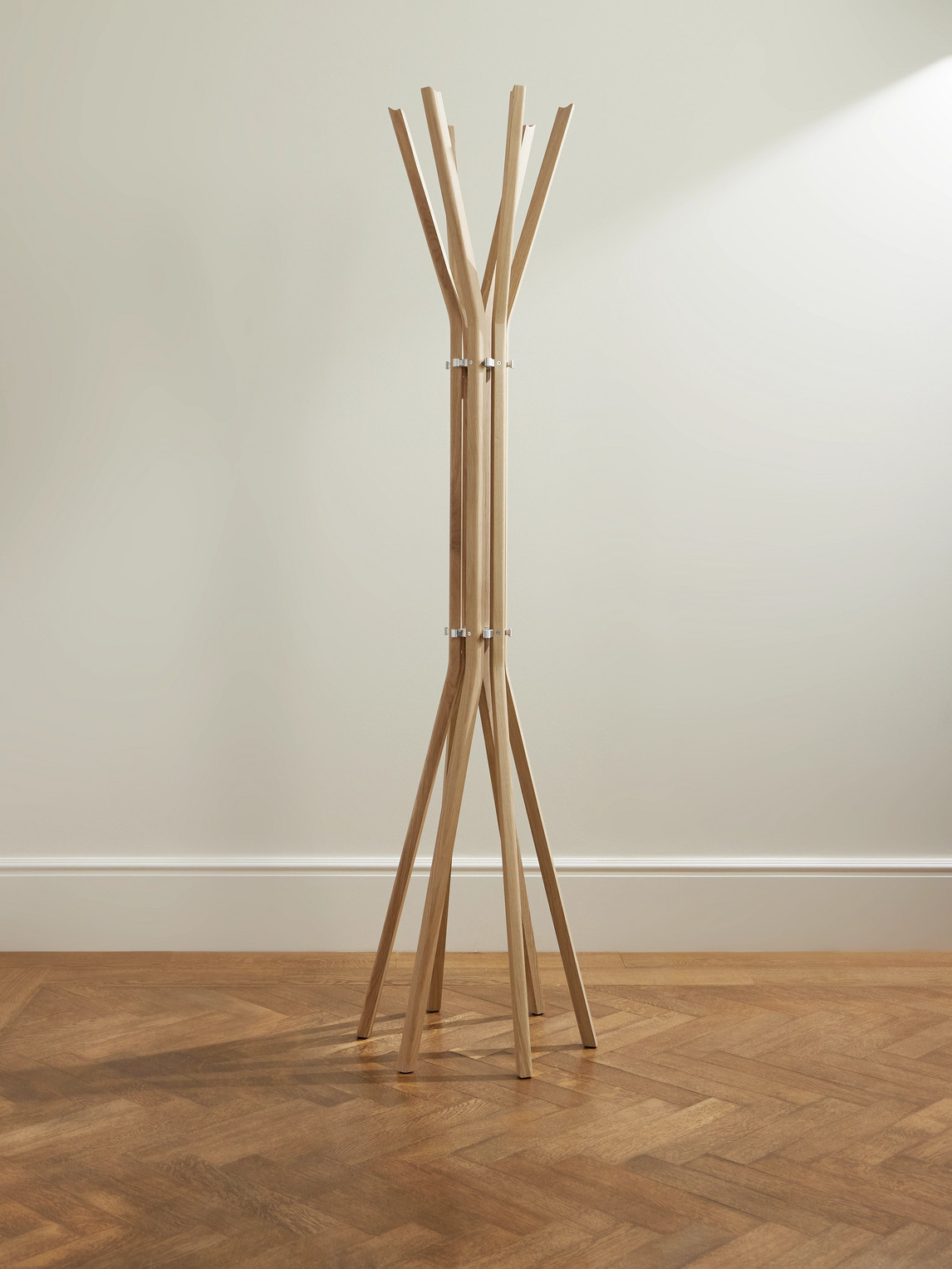 Pirouette Oak and Aluminium Coat Stand
