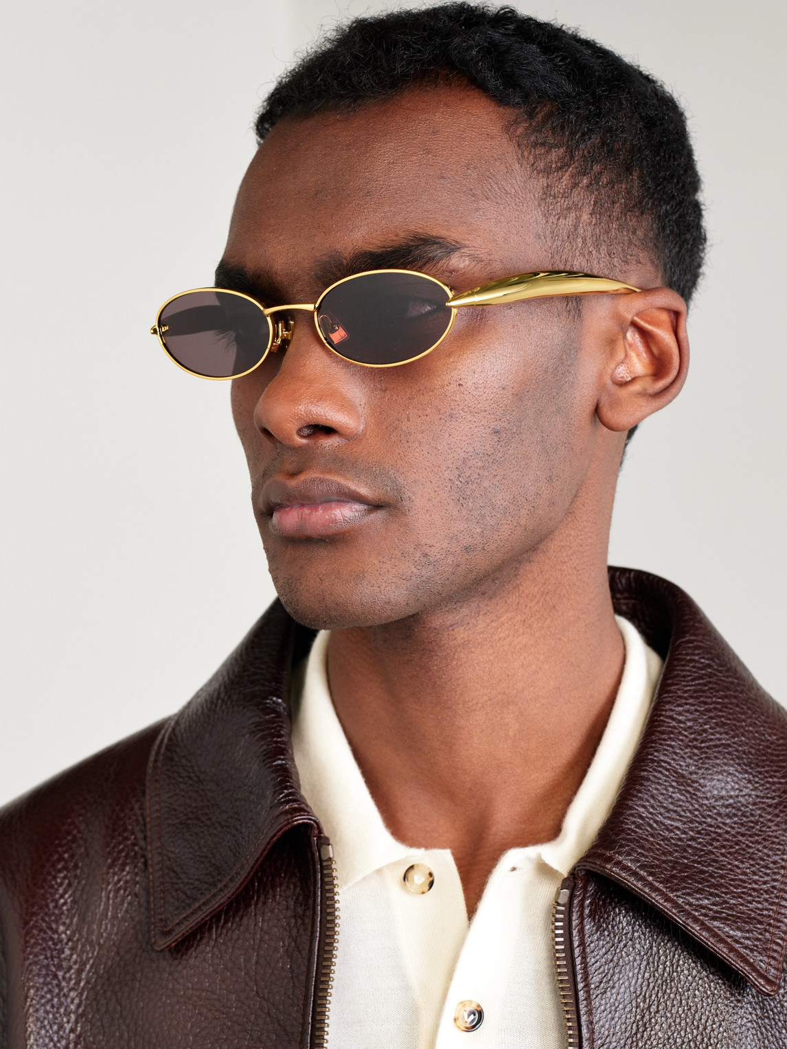 Sardine Oval-Frame Gold-Tone Sunglasses — 2