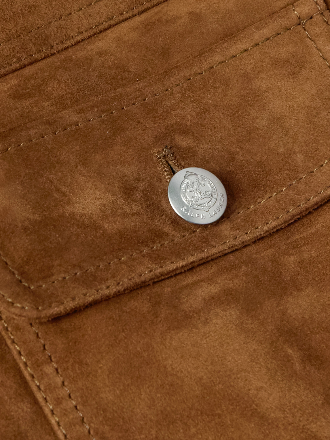 Ralph Lauren Suede Trucker Jacket In Brown