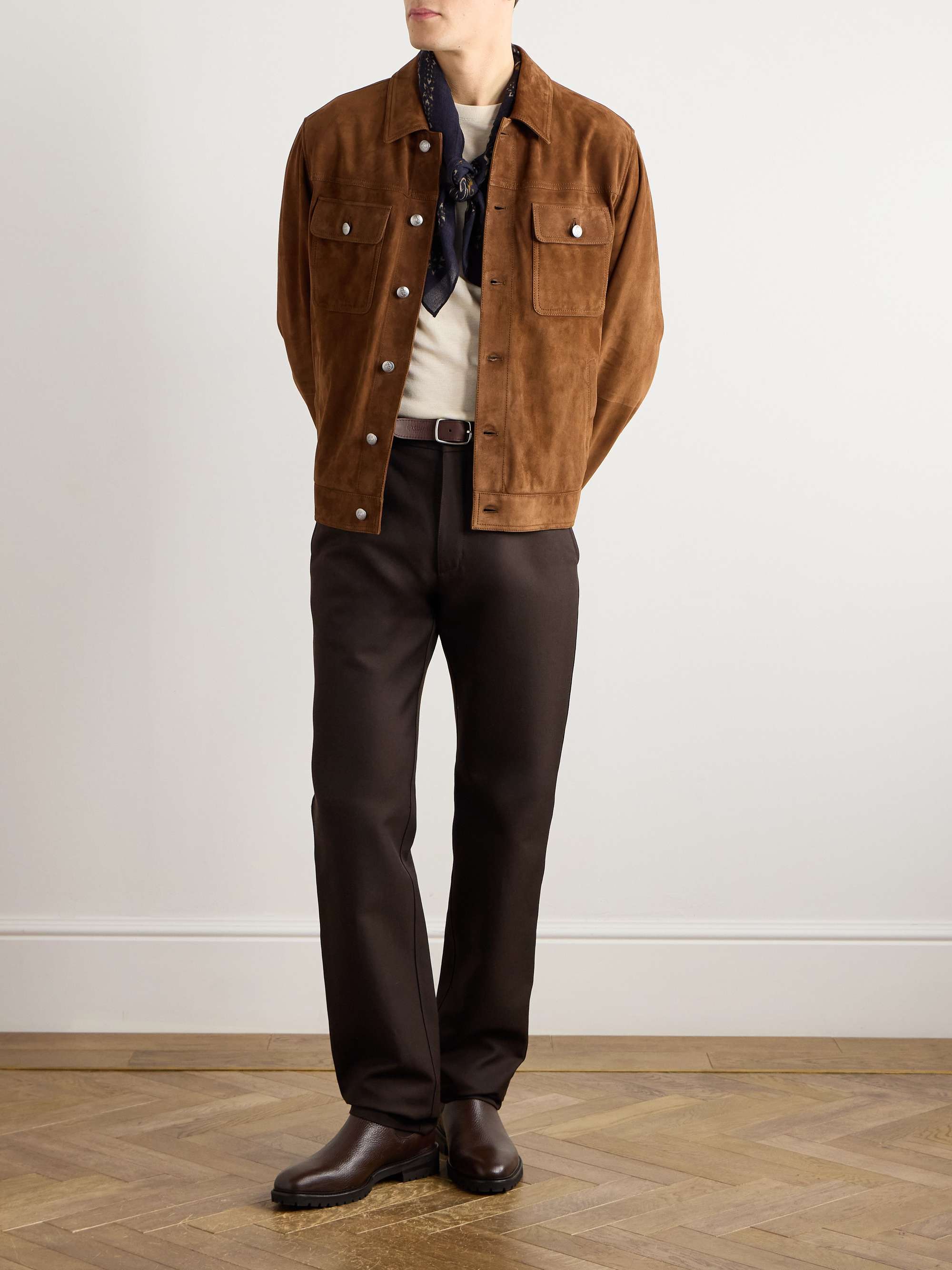RALPH LAUREN PURPLE LABEL Suede Trucker Jacket for Men | MR RALPH LAUREN PURPLE LABEL Suede Trucker Jacket for Men | MR