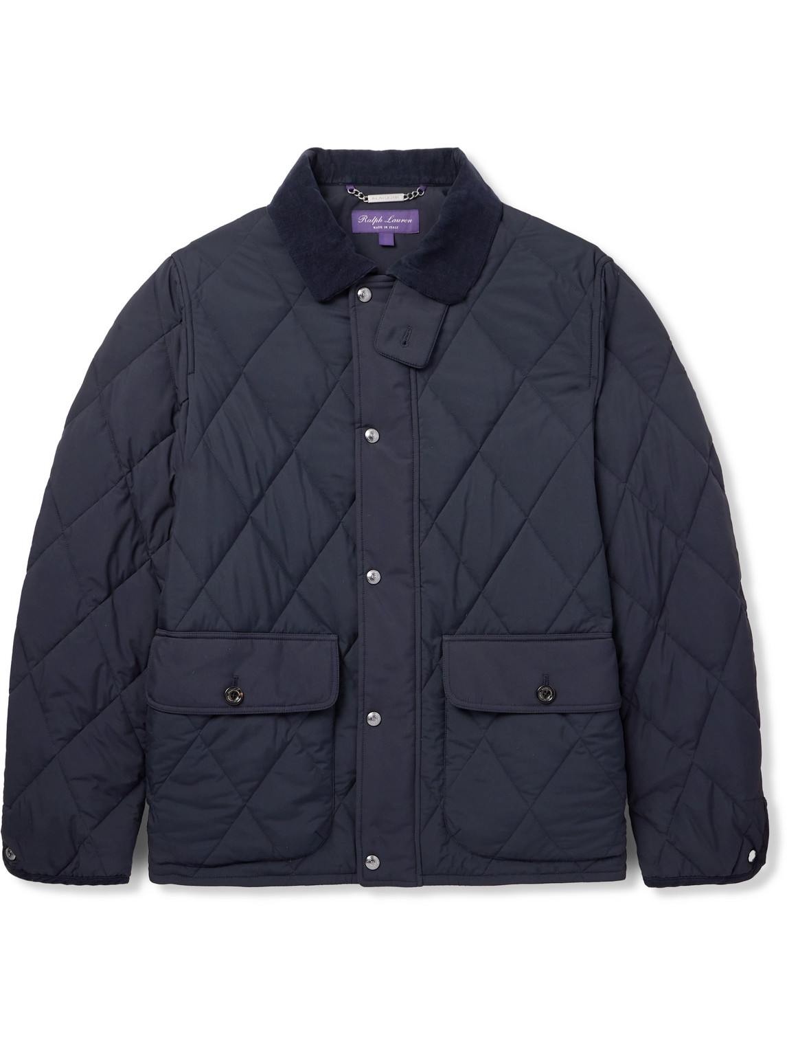 Carleton Corduroy and Suede-Trimmed Quilted Shell Down Jacket