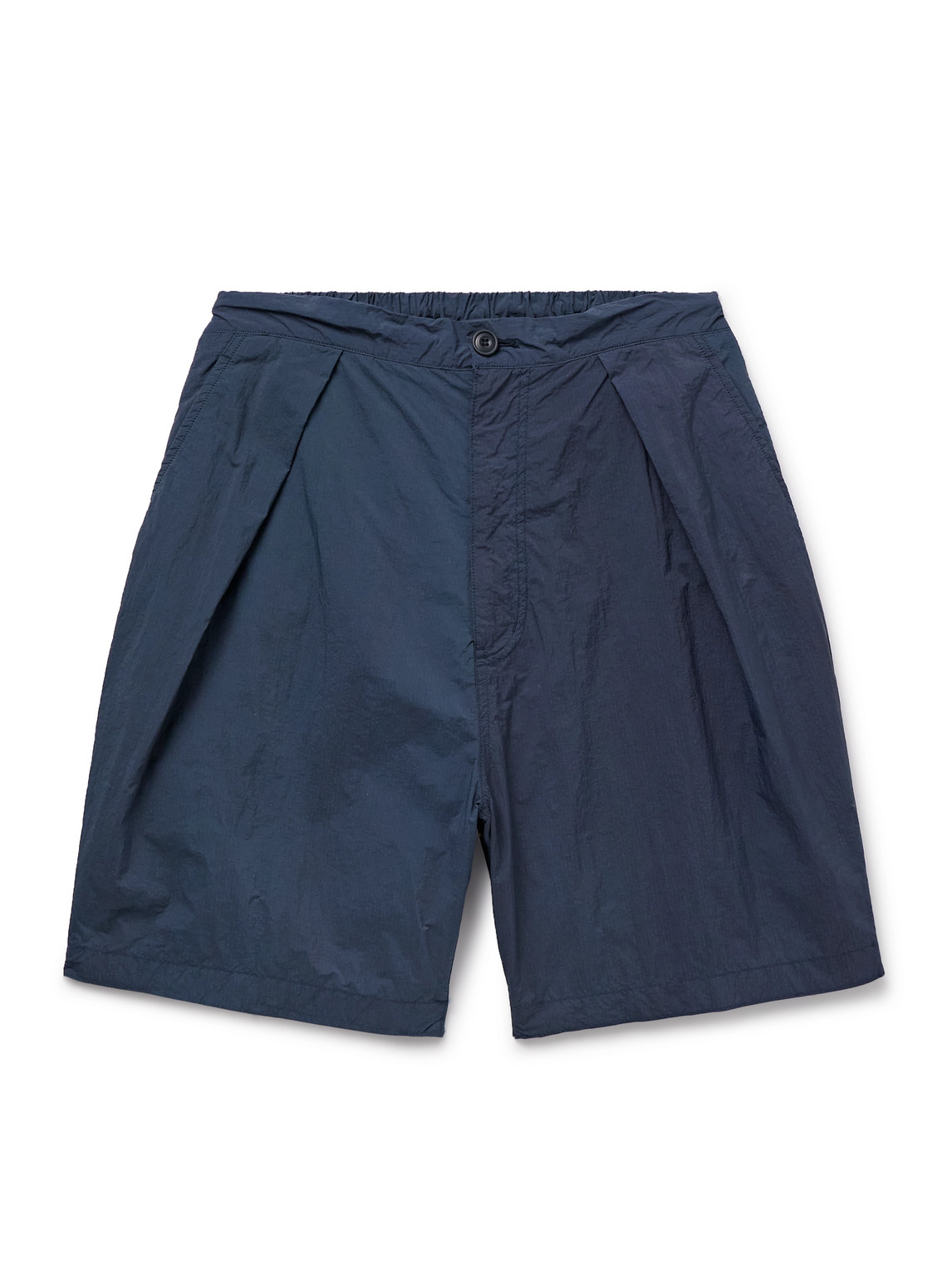 Blue Blue Japan Tapered Pleated Indigo-dyed Nylon Shorts