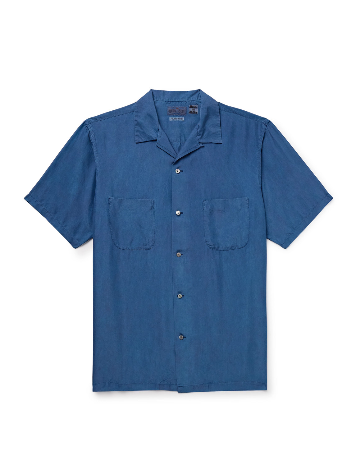 Blue Blue Japan Convertible-collar Indigo-dyed Silk-habotai Shirt