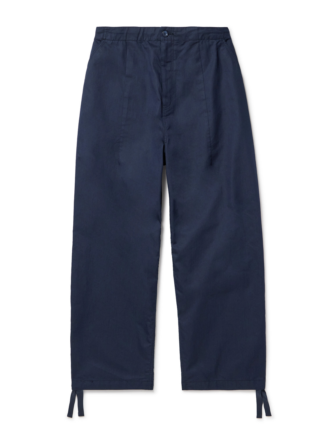 Wide-Leg Cotton-Blend Trousers