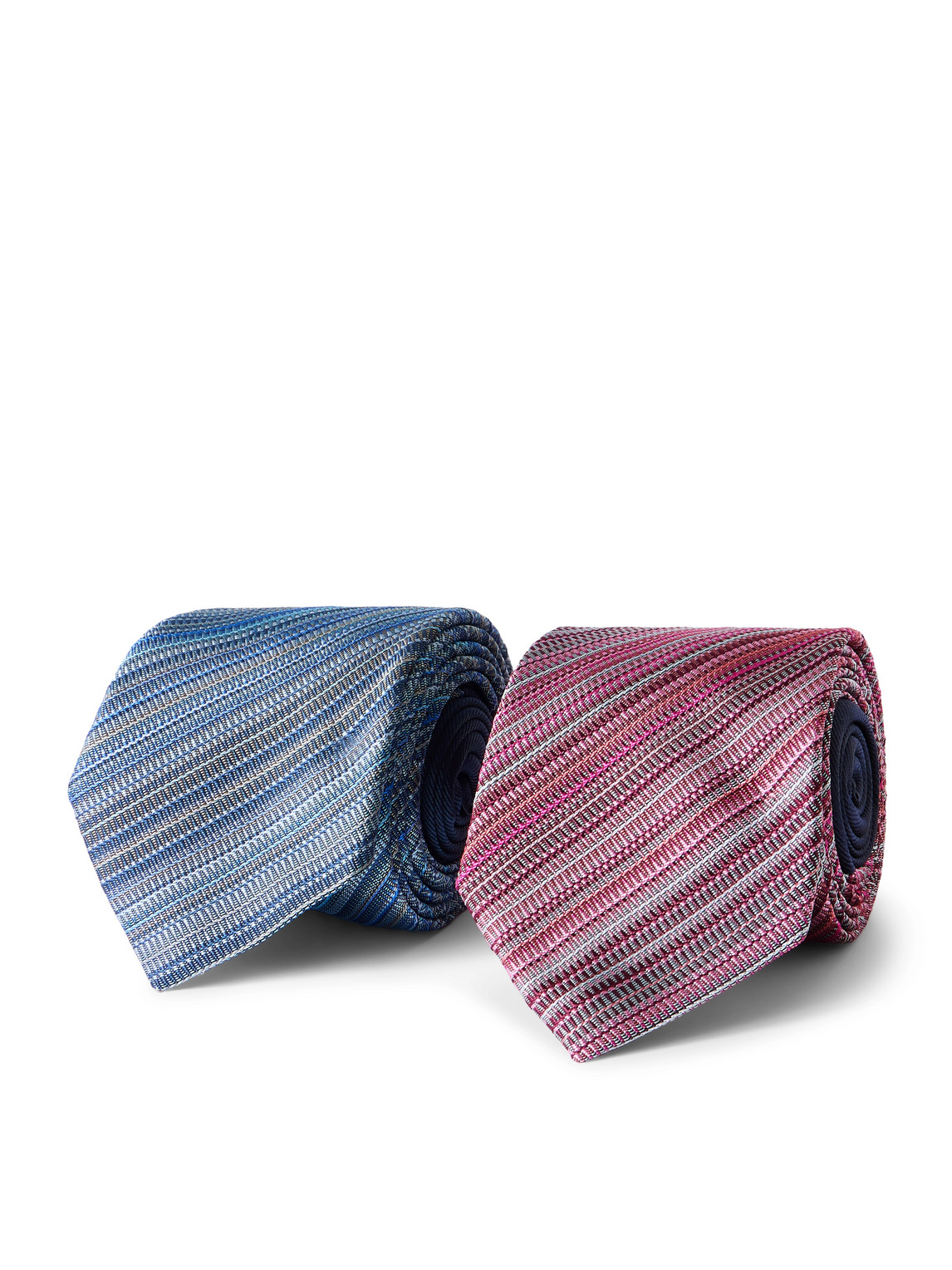 Set of Two 7cm Striped Silk-Jacquard Ties