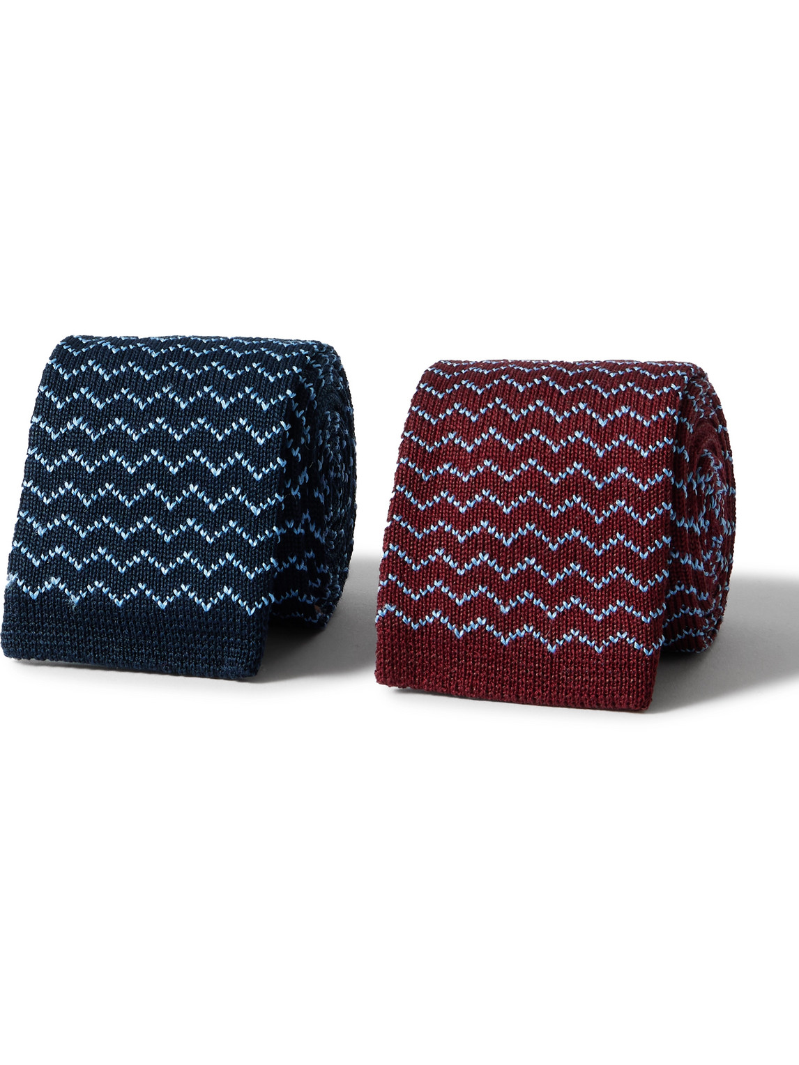 Two-Pack 6cm Knitted Cotton and Silk-Blend Tie