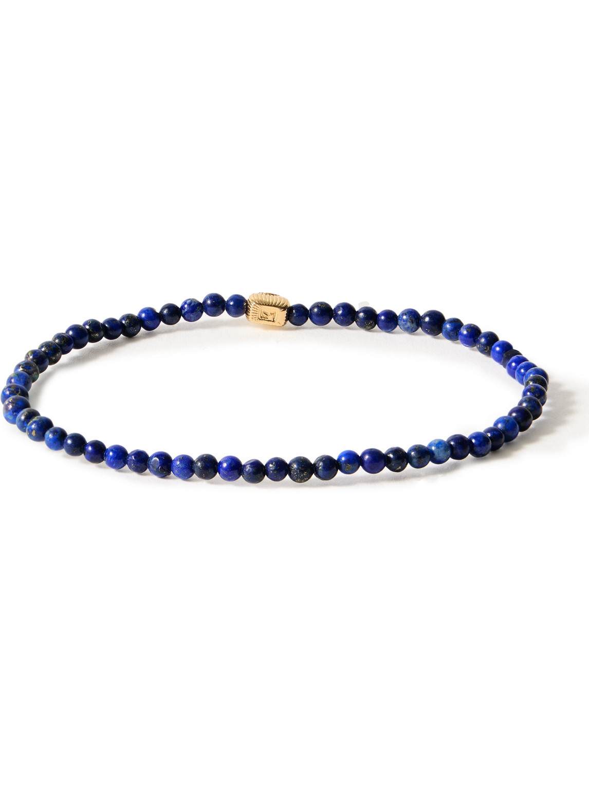 Luis Morais 14k Yellow Gold Small Disk Bracelet In Blue