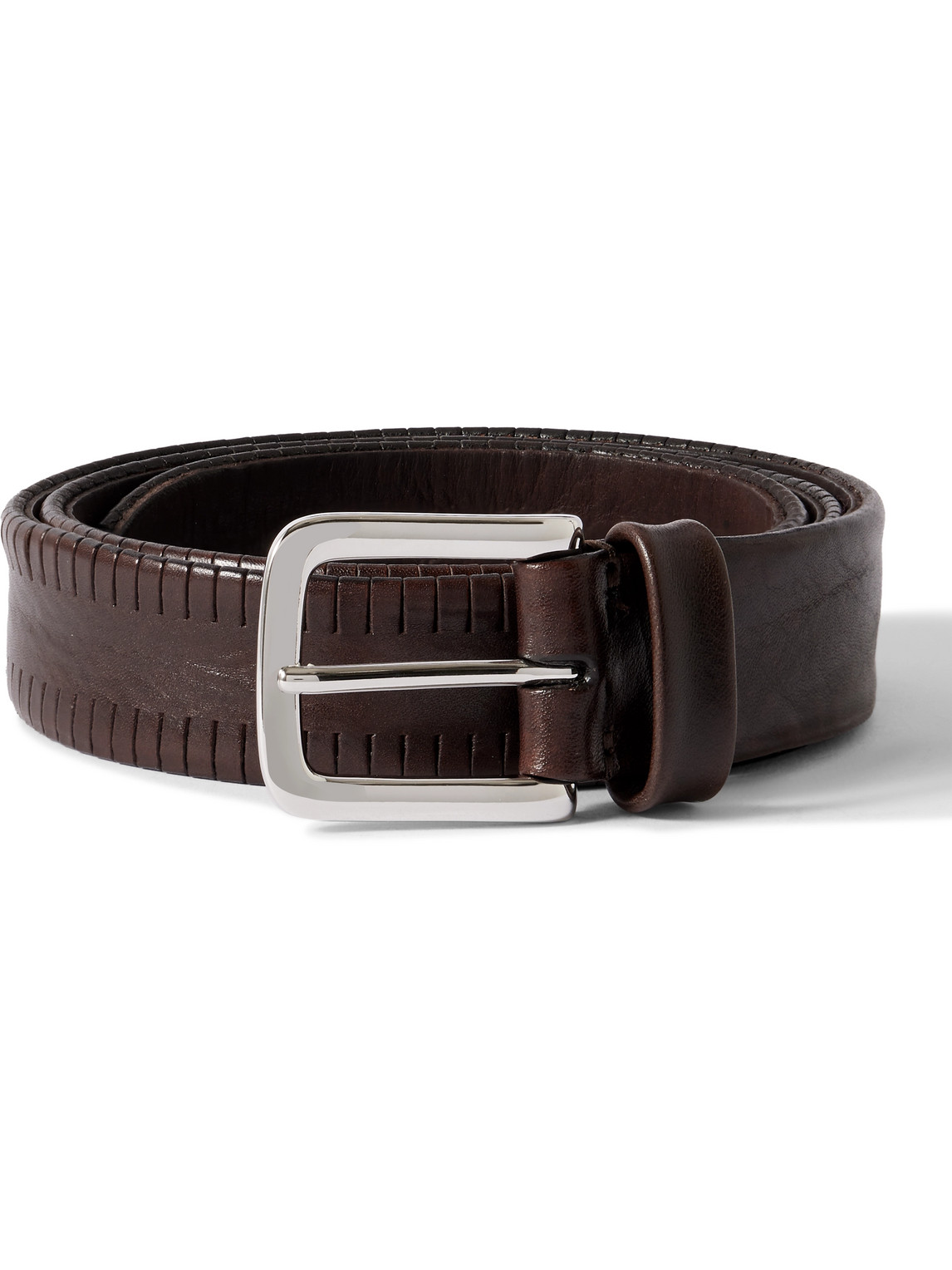 Anderson's 3cm Textured-leather Belt In Brown