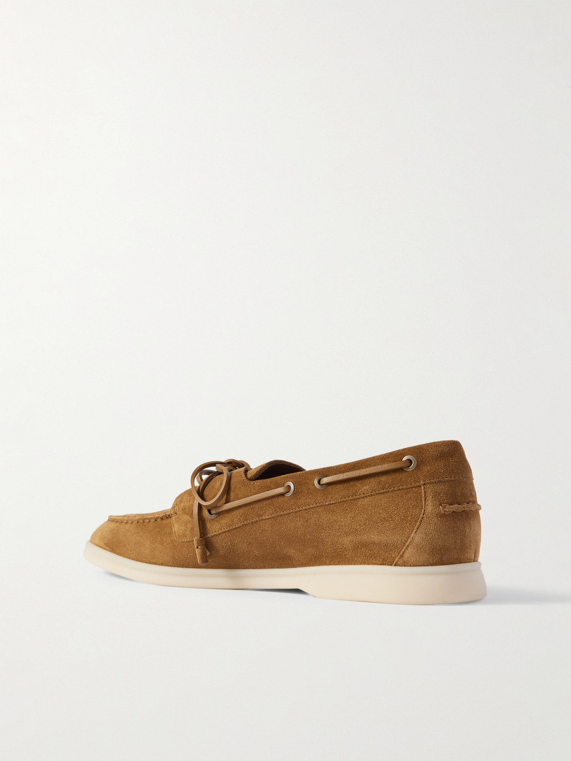 Loro Piana Sea-sail Walk Leather-trimmed Suede Boat Shoes