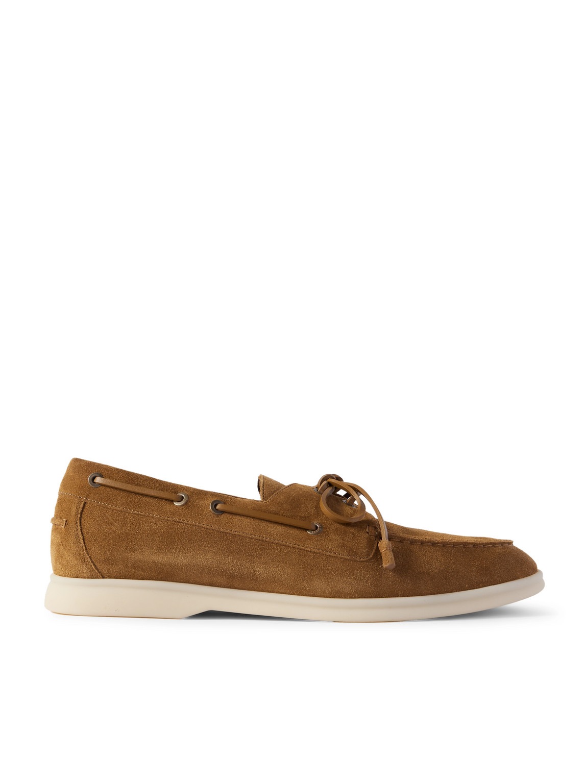 Loro Piana Sea-sail Walk Leather-trimmed Suede Boat Shoes