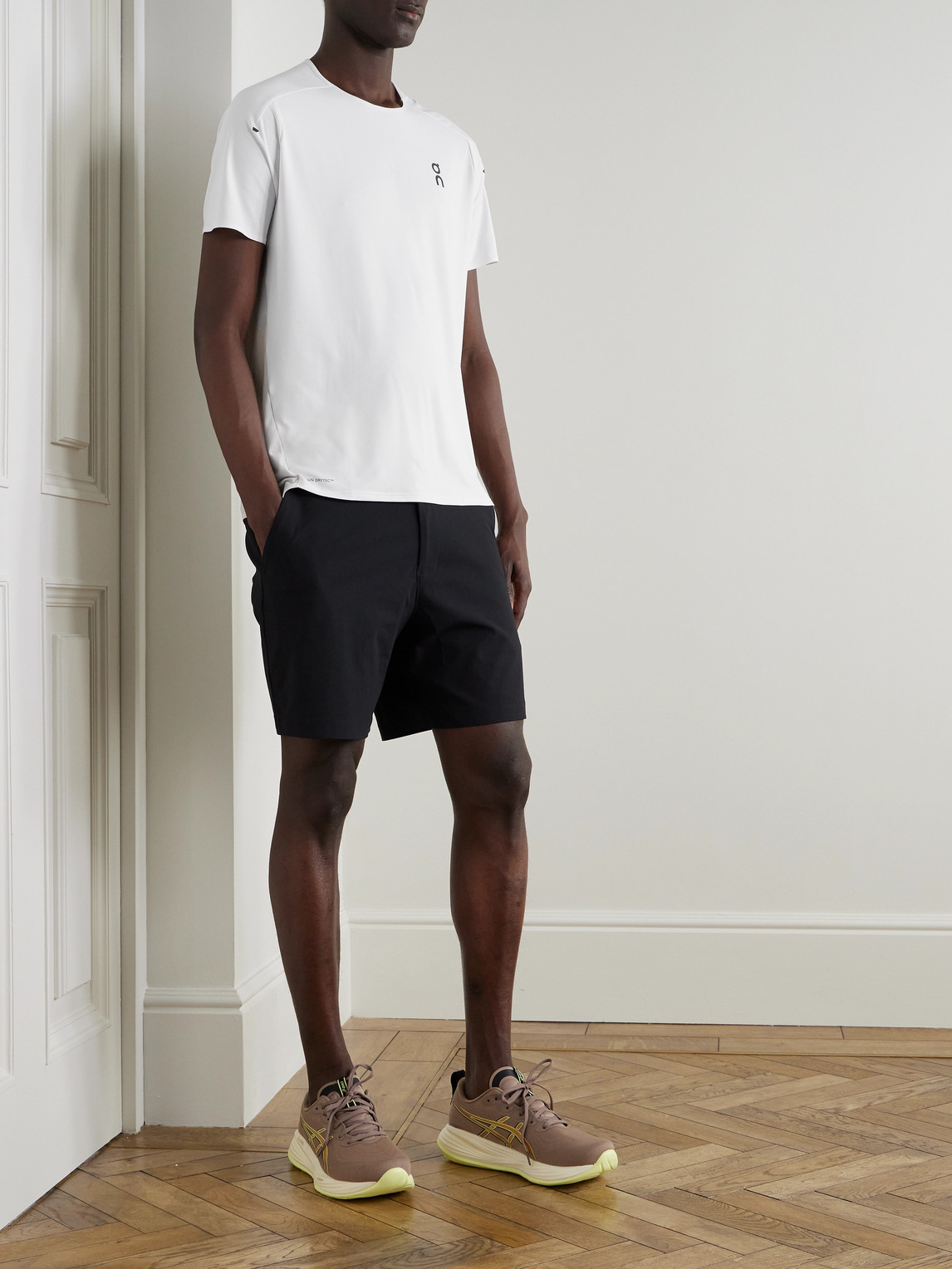 On Court Stretch Recycled-jersey T-shirt In White