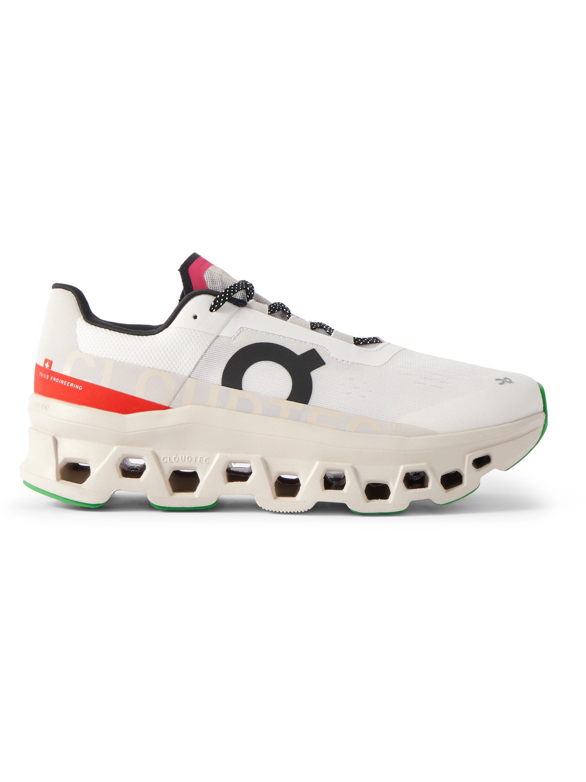 On Cloudmster Rubber-trimmed Mesh Running Sneakers In White