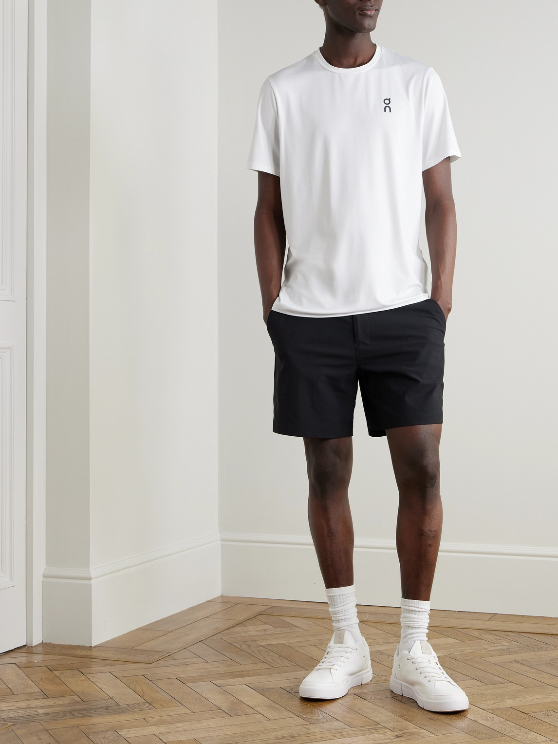 On Court Stretch Recycled-jersey T-shirt In White