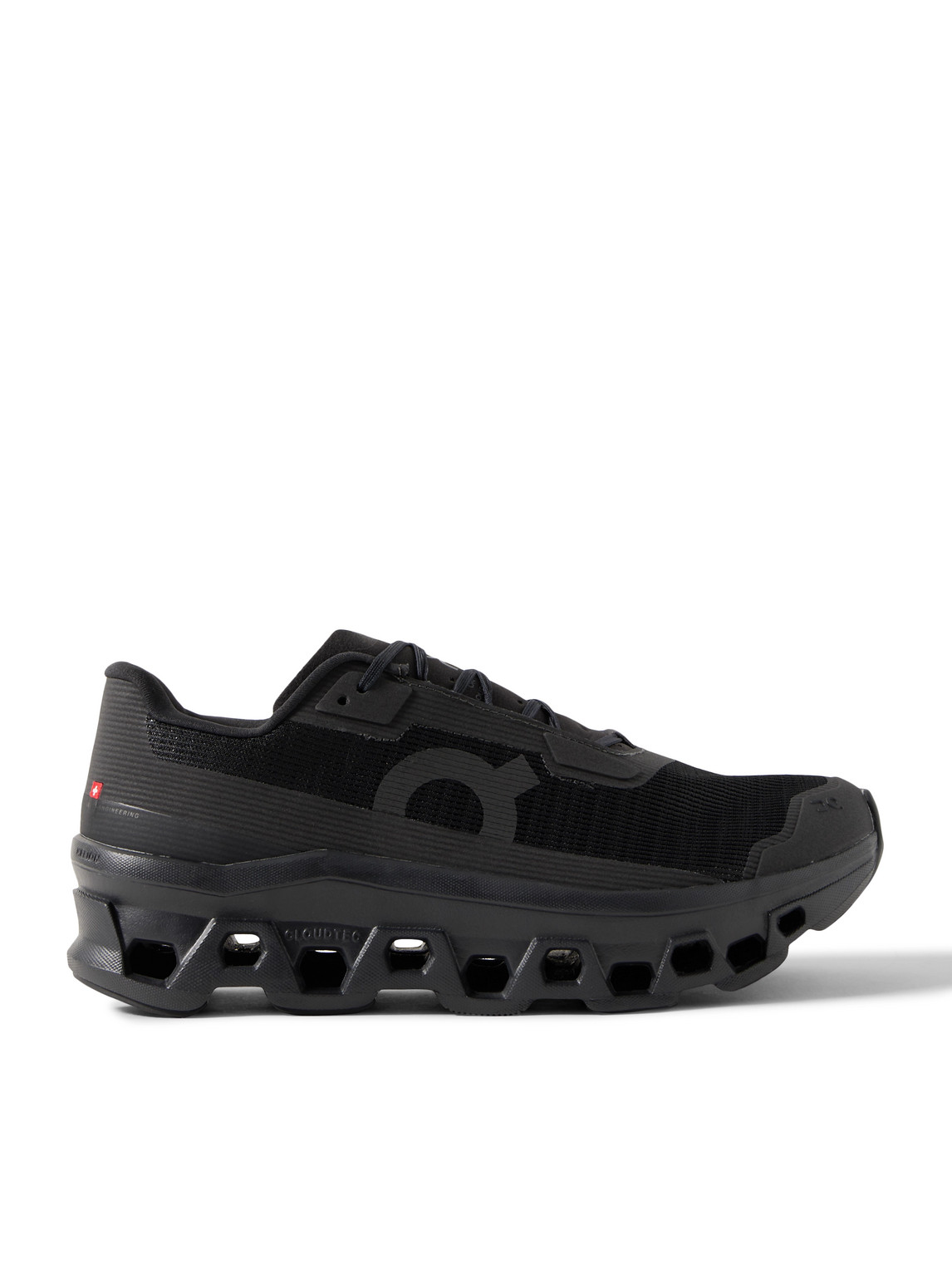 On Cloudmster Void Rubber-trimmed Mesh Running Sneakers In Black