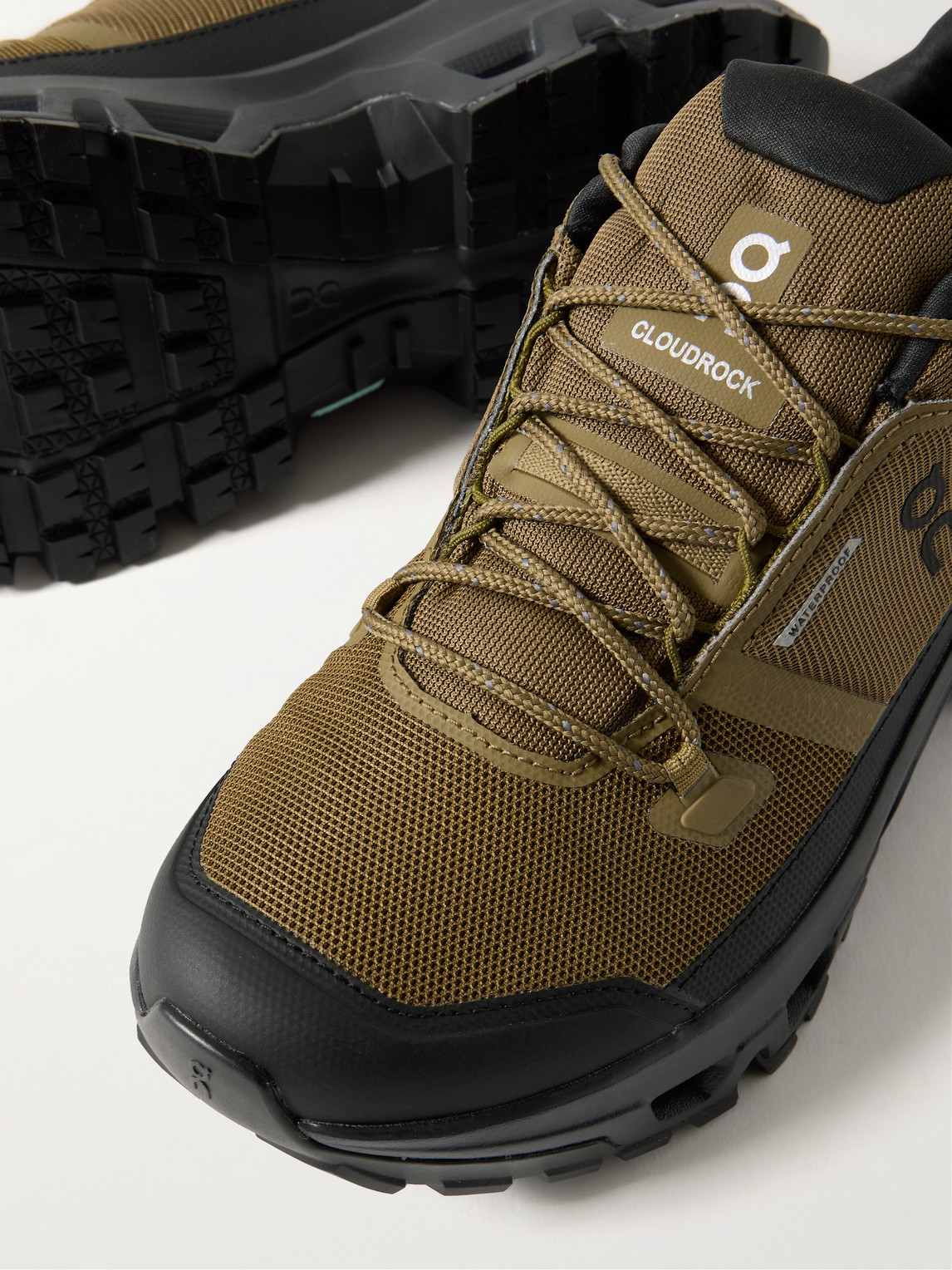 On Cloudrock Waterproof Hiking Trainers In Green