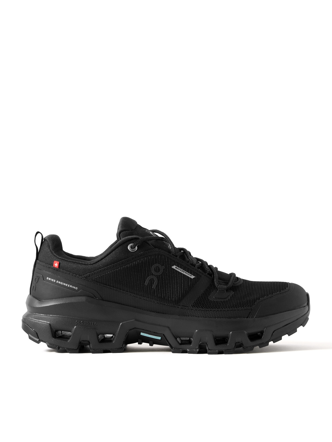 On Cloudrock Rubber-trimmed Mesh Trail Trainers In Black