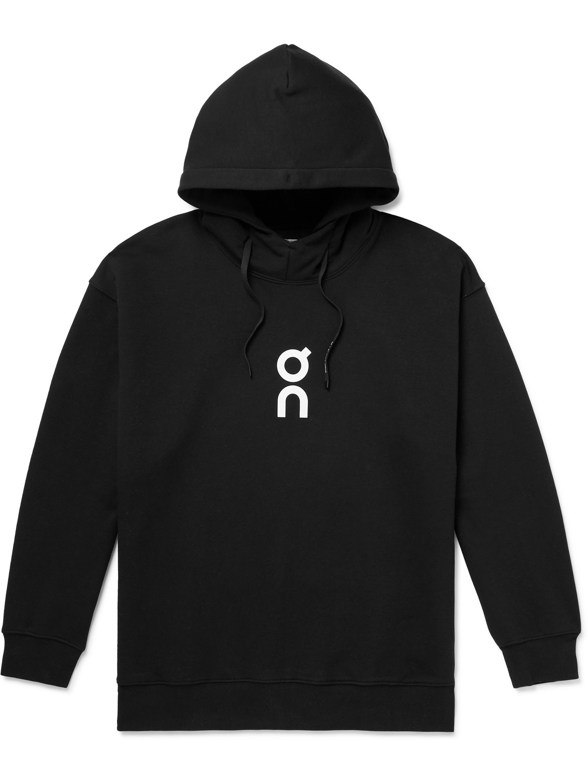 On Club Tennis Logo-print Cott-blend Jersey Hoodie In Black