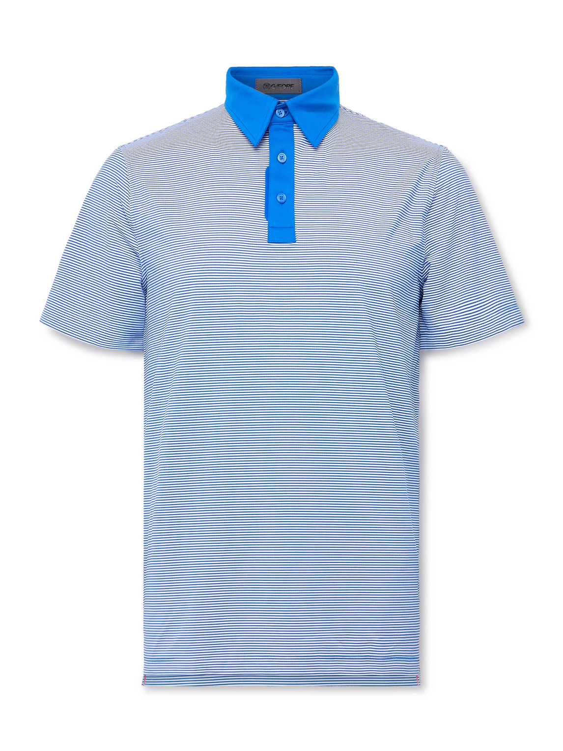 G/fore Striped Tech-jersey Golf Polo Shirt In Blue