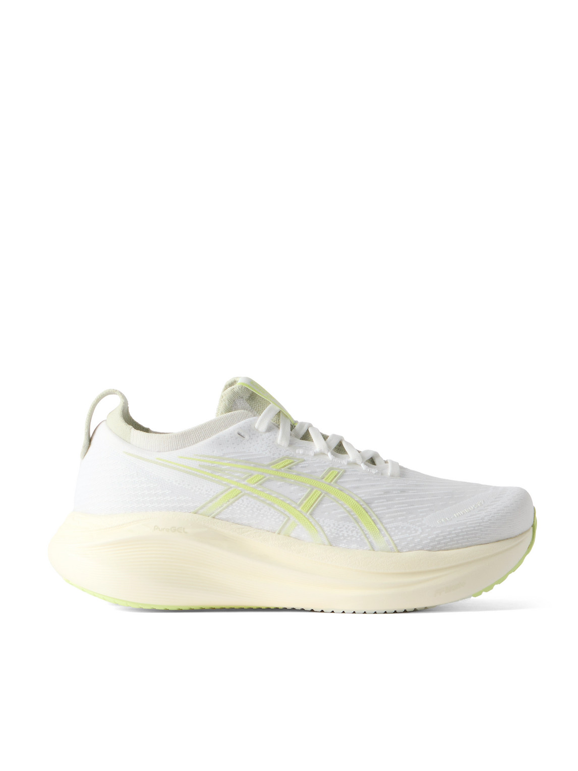 Asics Gel-nimbus® 27 Rubber-trimmed Mesh Running Sneakers In Yellow