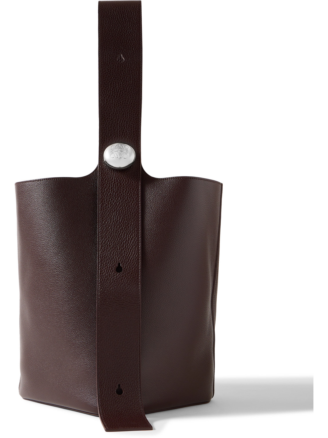 Large Pebble Leather Bucket Bag