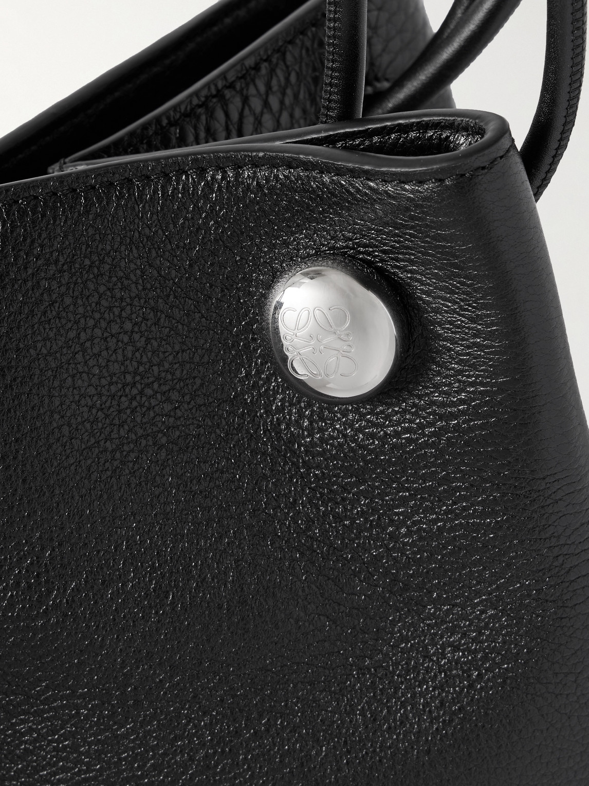 Loewe Hammock Drawstring Small Leather Shoulder Bag In Black