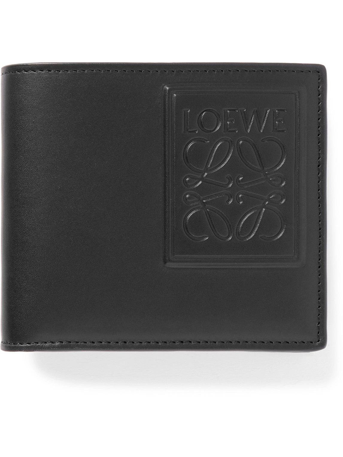 Loewe Logo-embossed Leather Billfold Wallet In Black