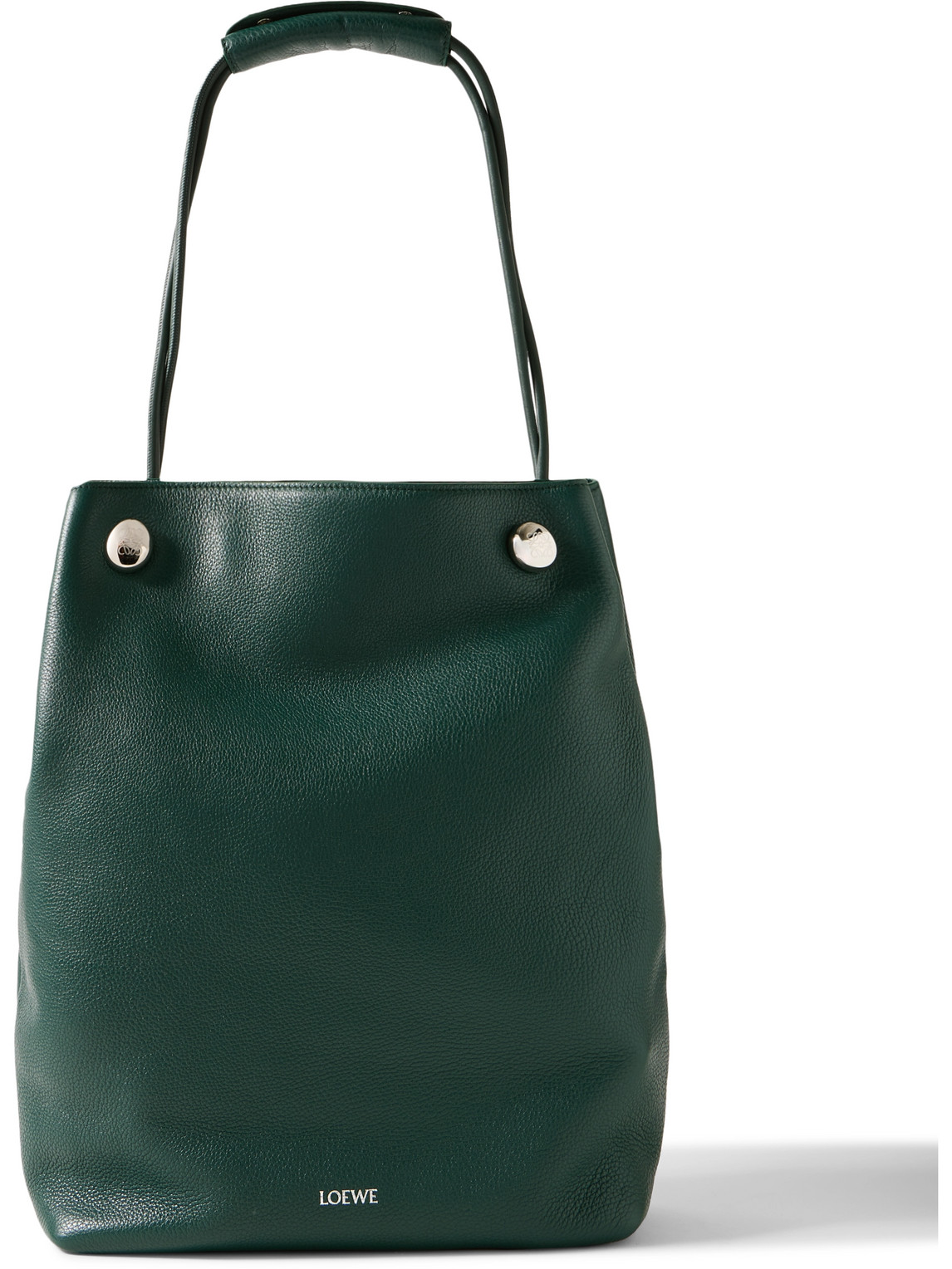 Loewe Pebble Full-grain Leather Tote Bag In Green