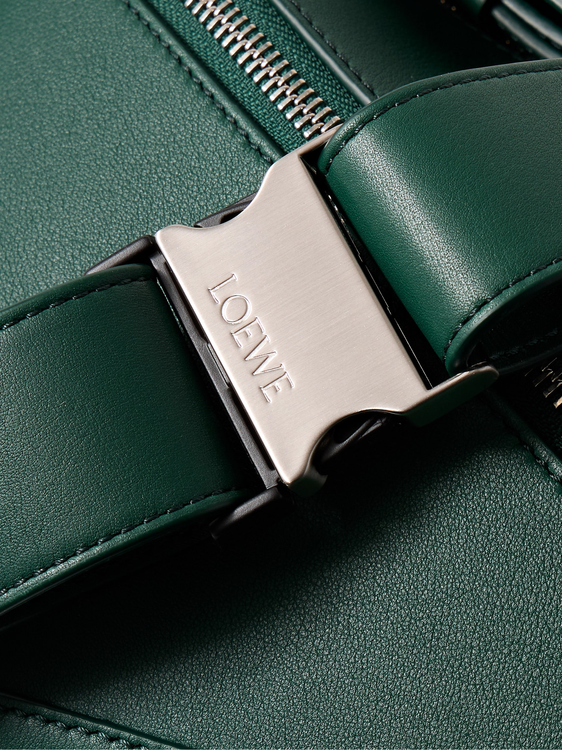 Loewe Puzzle Edge Small Leather Belt Bag In Green