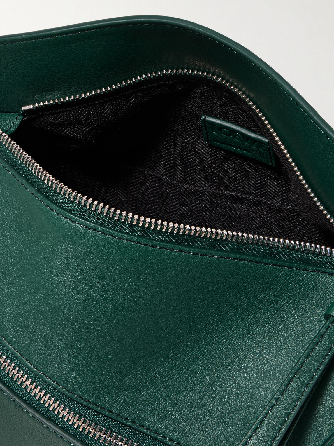 Loewe Puzzle Edge Small Leather Belt Bag In Green