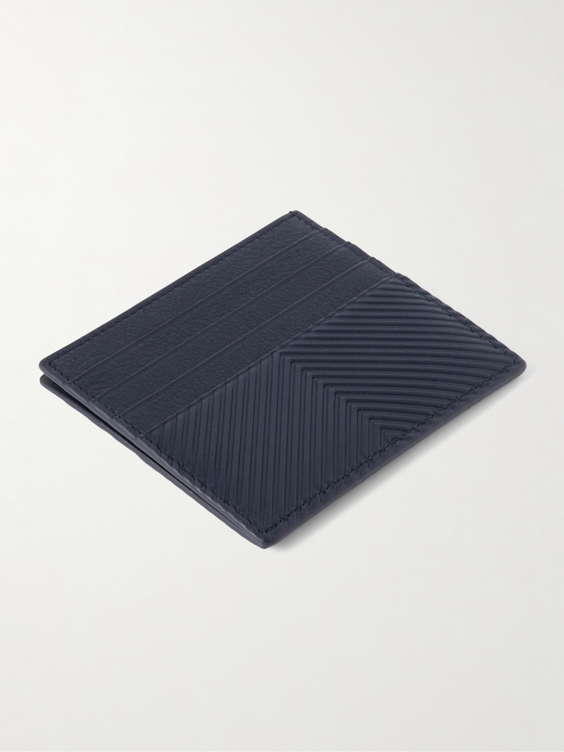 Loewe Logo-print Debossed Leather Cardholder In Blue