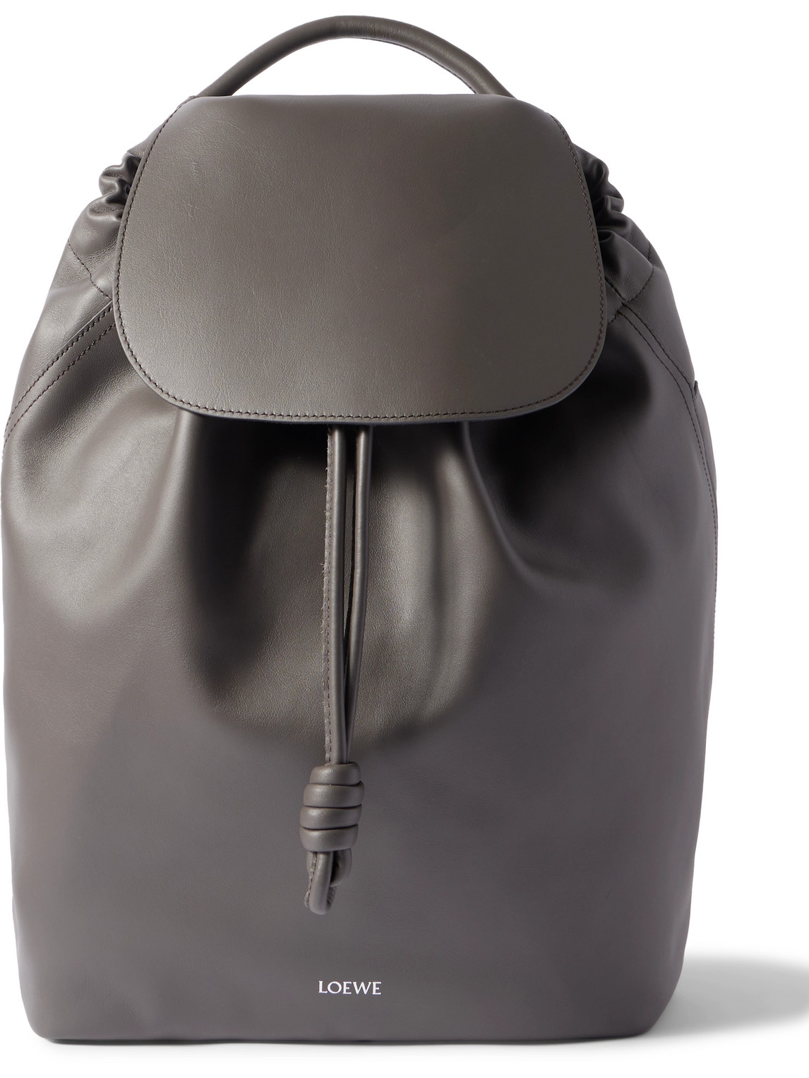 Loewe Flamenco Leather Backpack In Gray